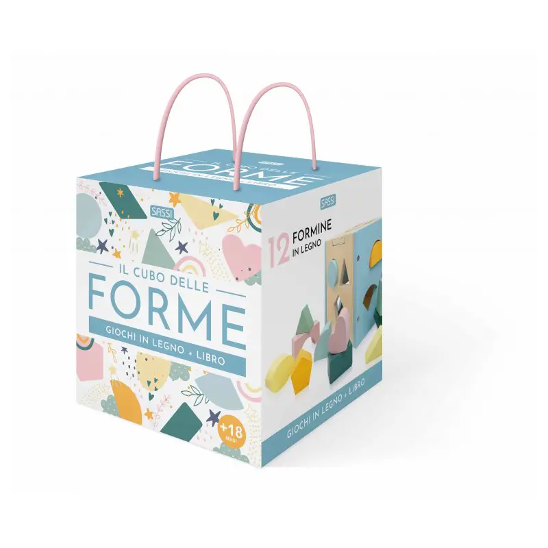 Giochi in Legno – Le Forme | Set Educativo con Cubo e Libretto - Prima biblioteca