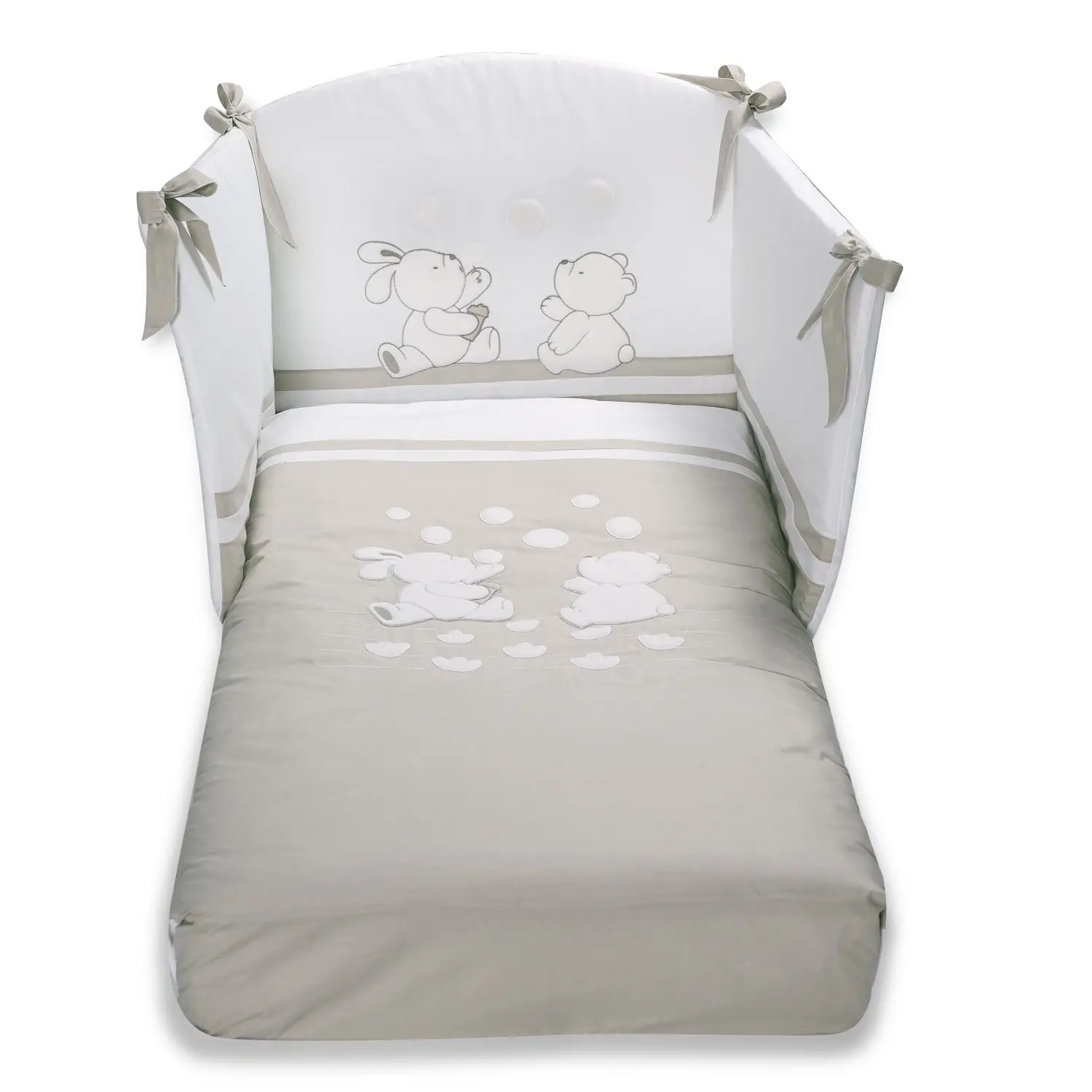 Completo Sfilabile 3 Pezzi Bianco Tortora – Collezione DODO - Pali - lenzuolini