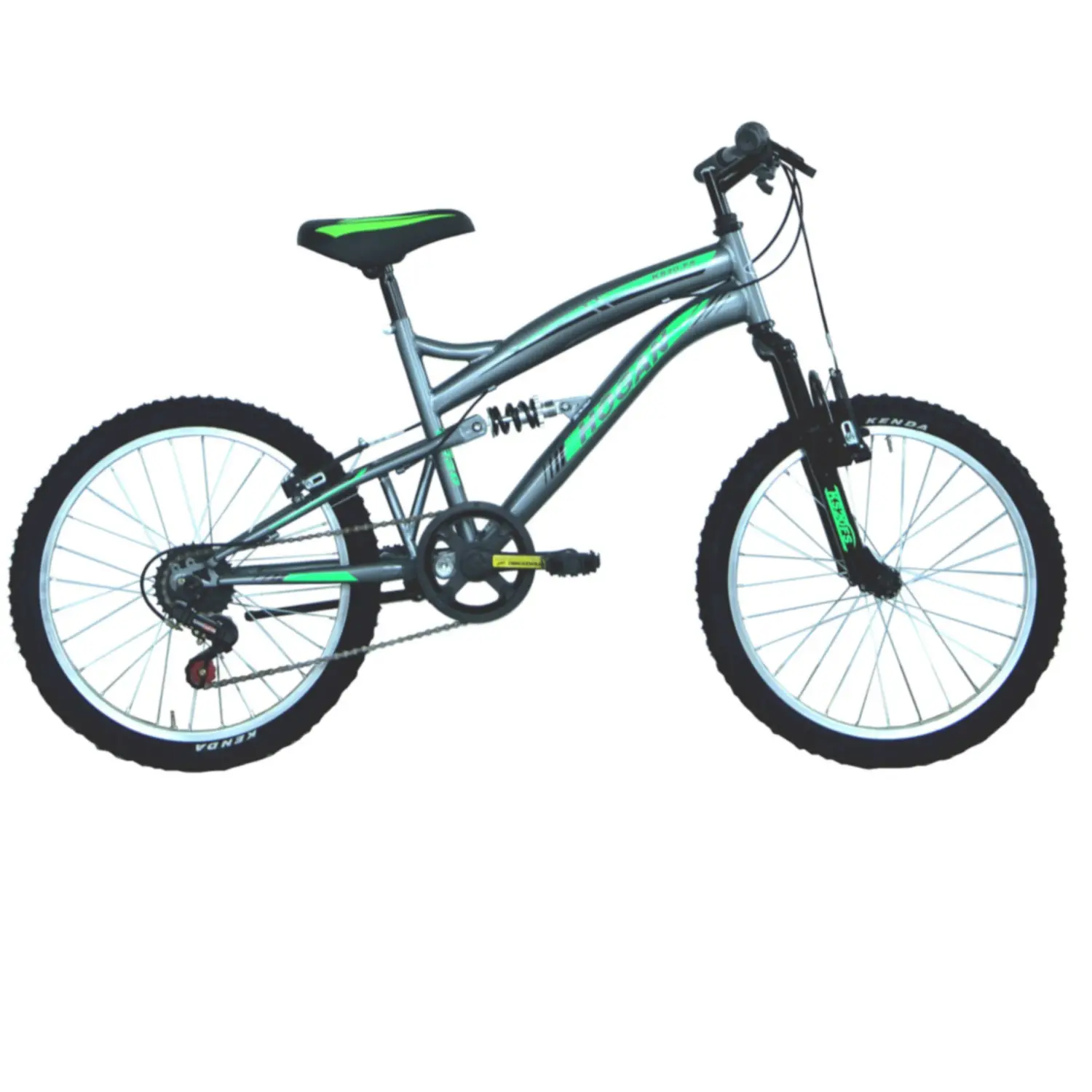 Bicicletta Ragazzo 20" Full Suspention Grigio/verde - biciclette adulti