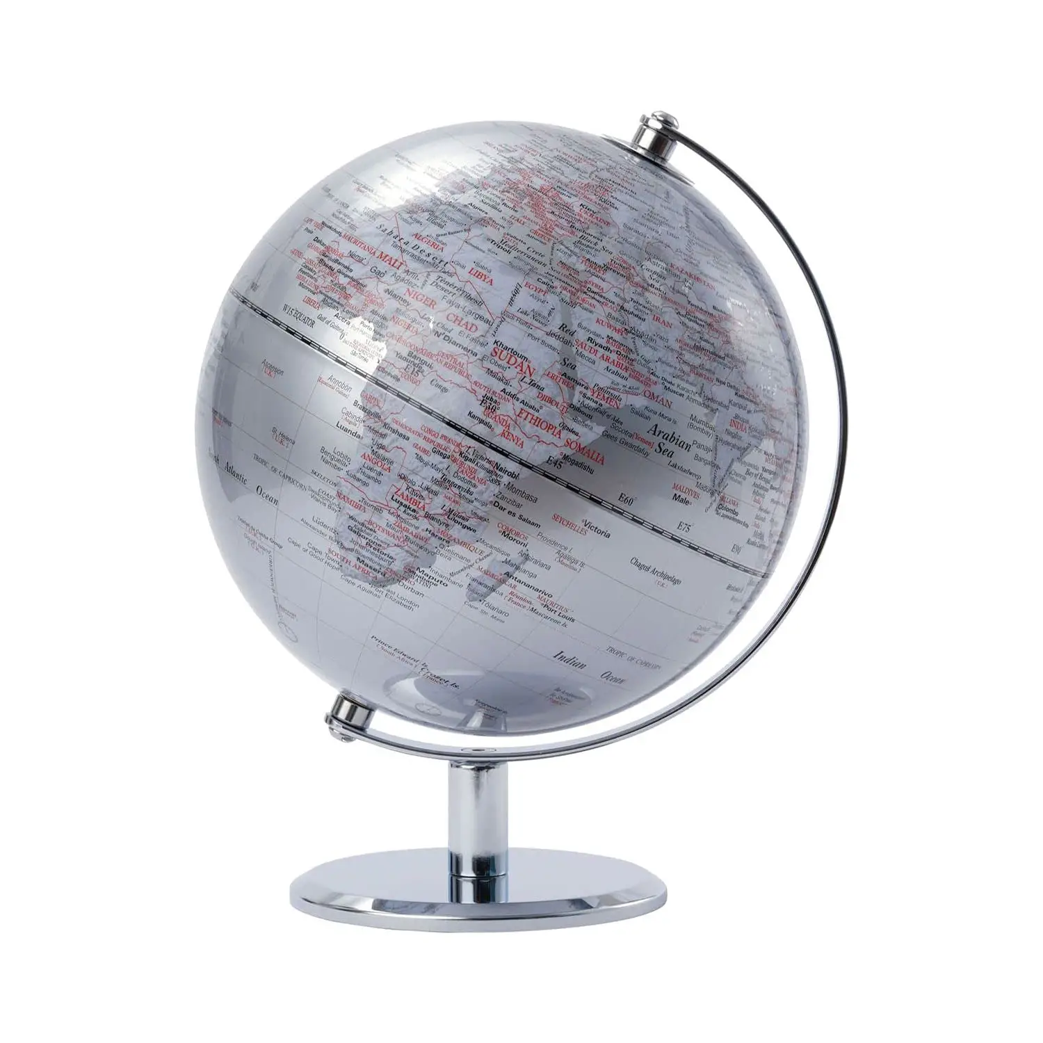 Mappamondo Lunar Silver – Diametro 20 cm / Altezza 27 cm - Geografia e scienze naturali