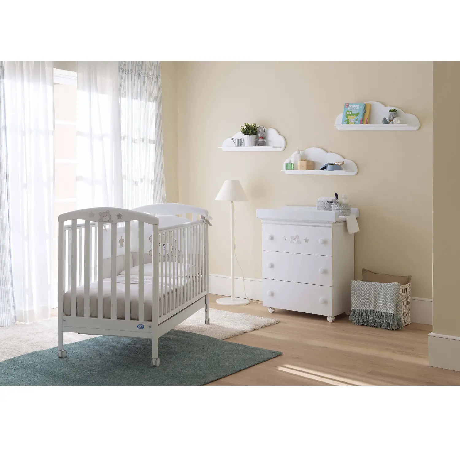 Bagnetto Fasciatoio Teo Bianco Tortora Pali - Zona cambio e bagno