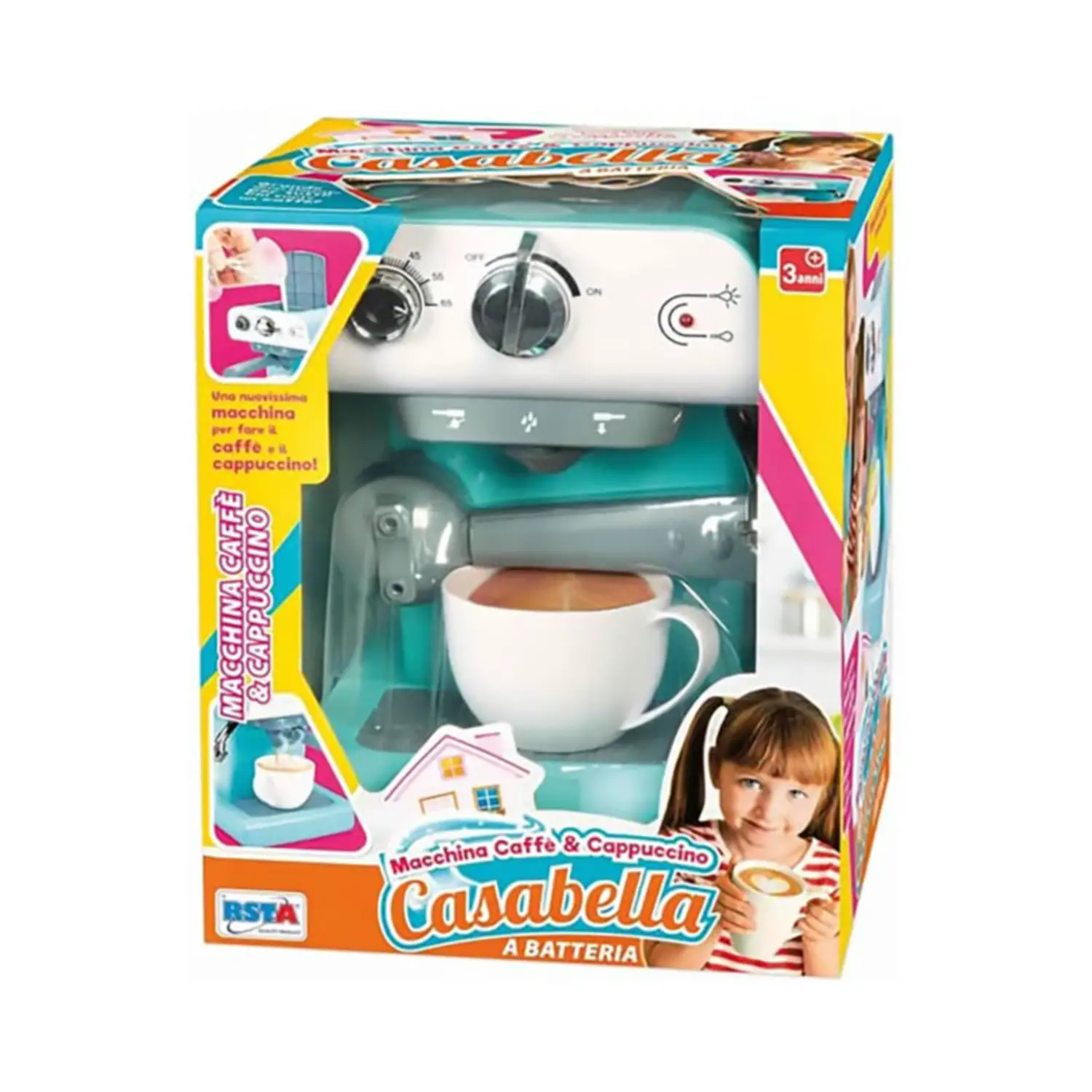 Macchina Caffè e Cappuccino Casabella – Gioco Barista per Bambini - Alimenti, mercatini, stoviglie