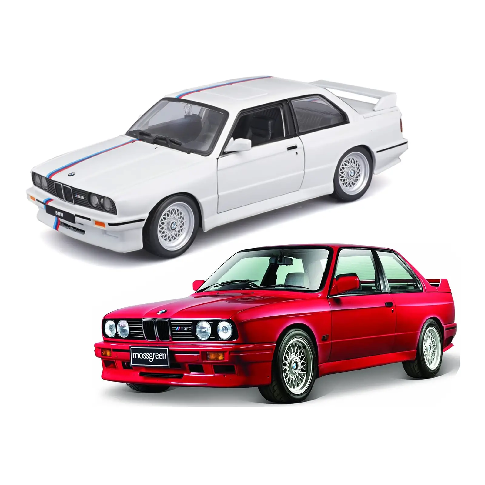 Auto 1:24 Bmw M3 E30 1988 Disponibile Rossa e Bianca - modellini
