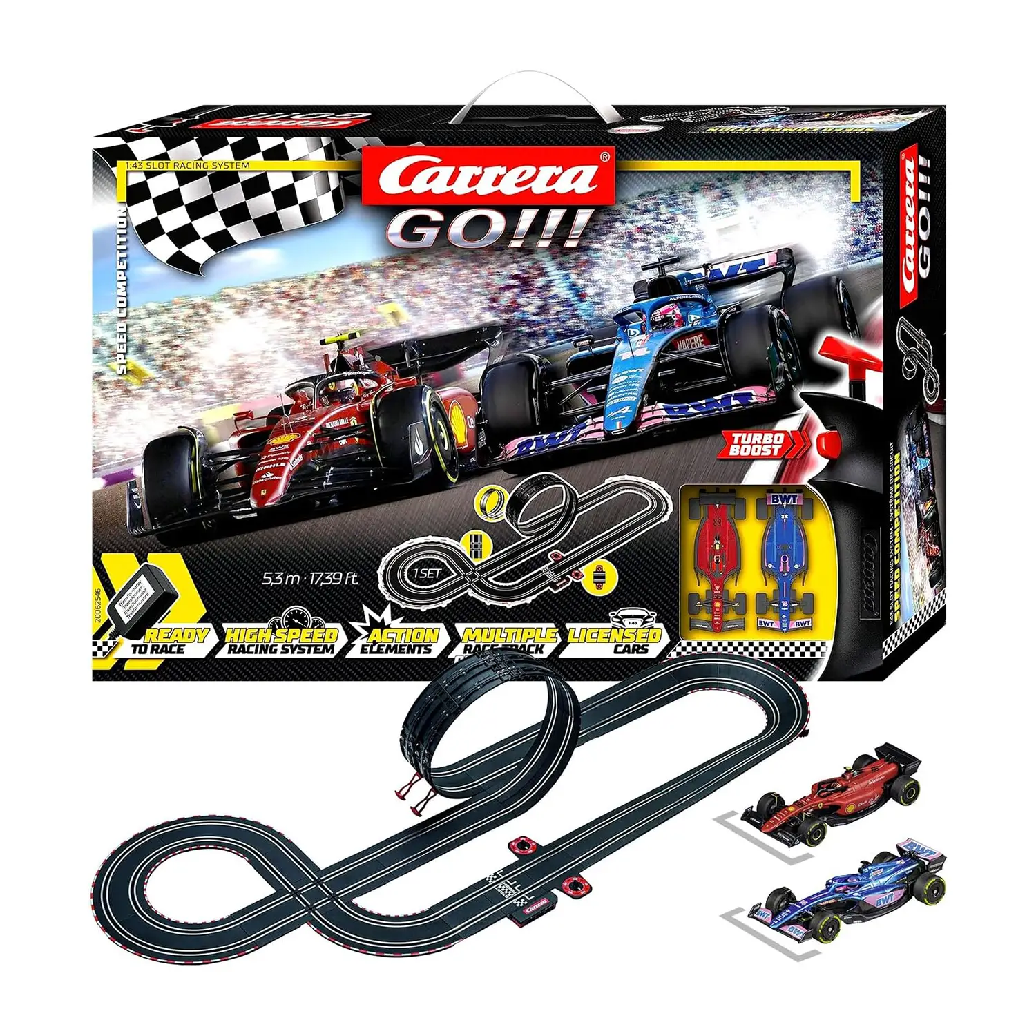 Pista Carrera GO!!! – Speed Competition - Veicoli, garage e piste