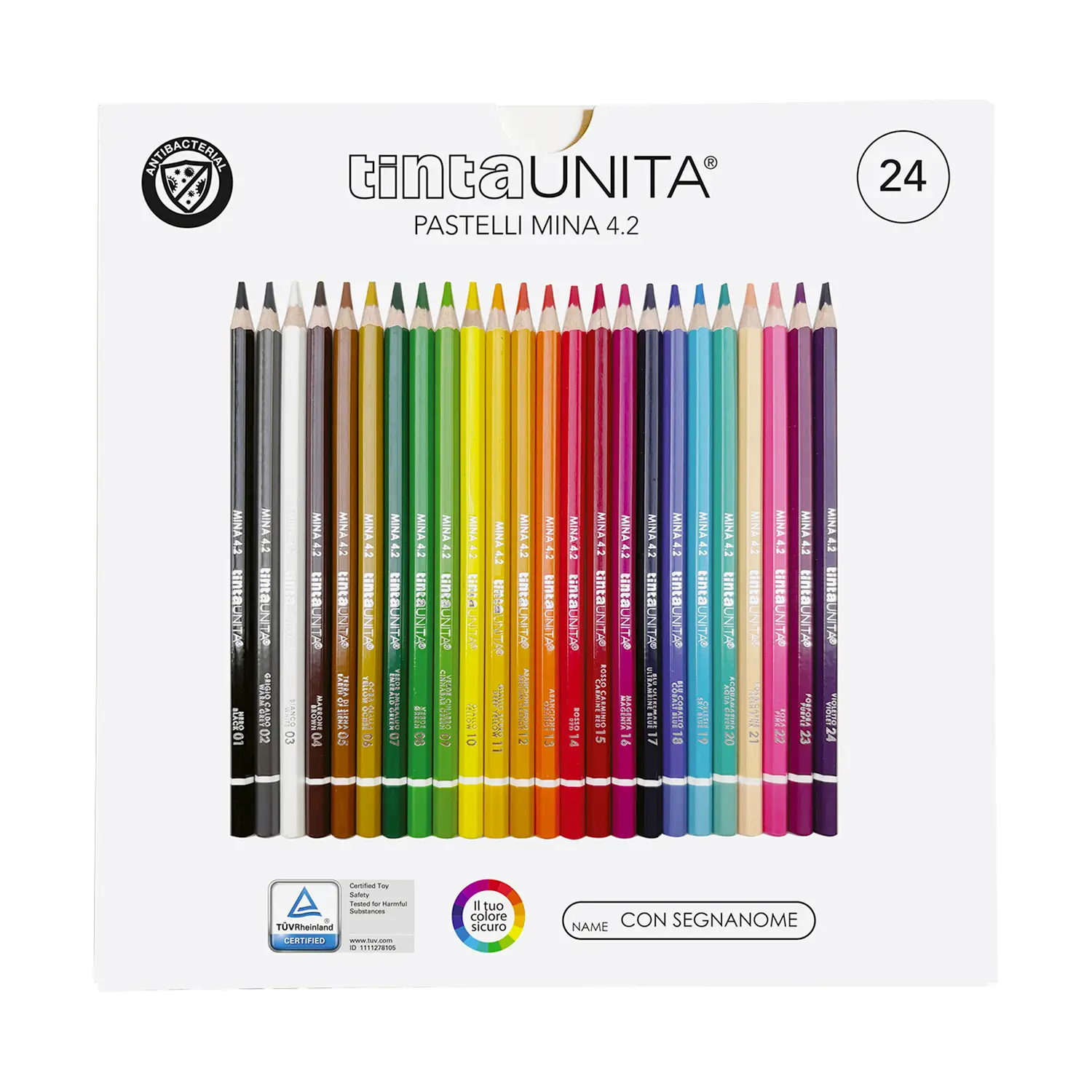 Pastelli Tinta Unita Mina 4.2 24 Colori - Pastelli