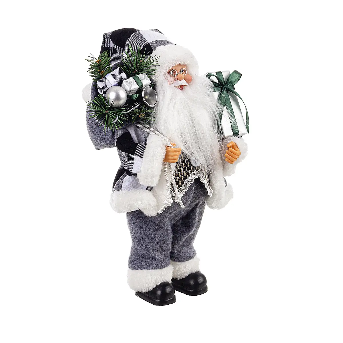 Babbo Elton Stand Grigio S – Altezza 30 cm - addobbi casa