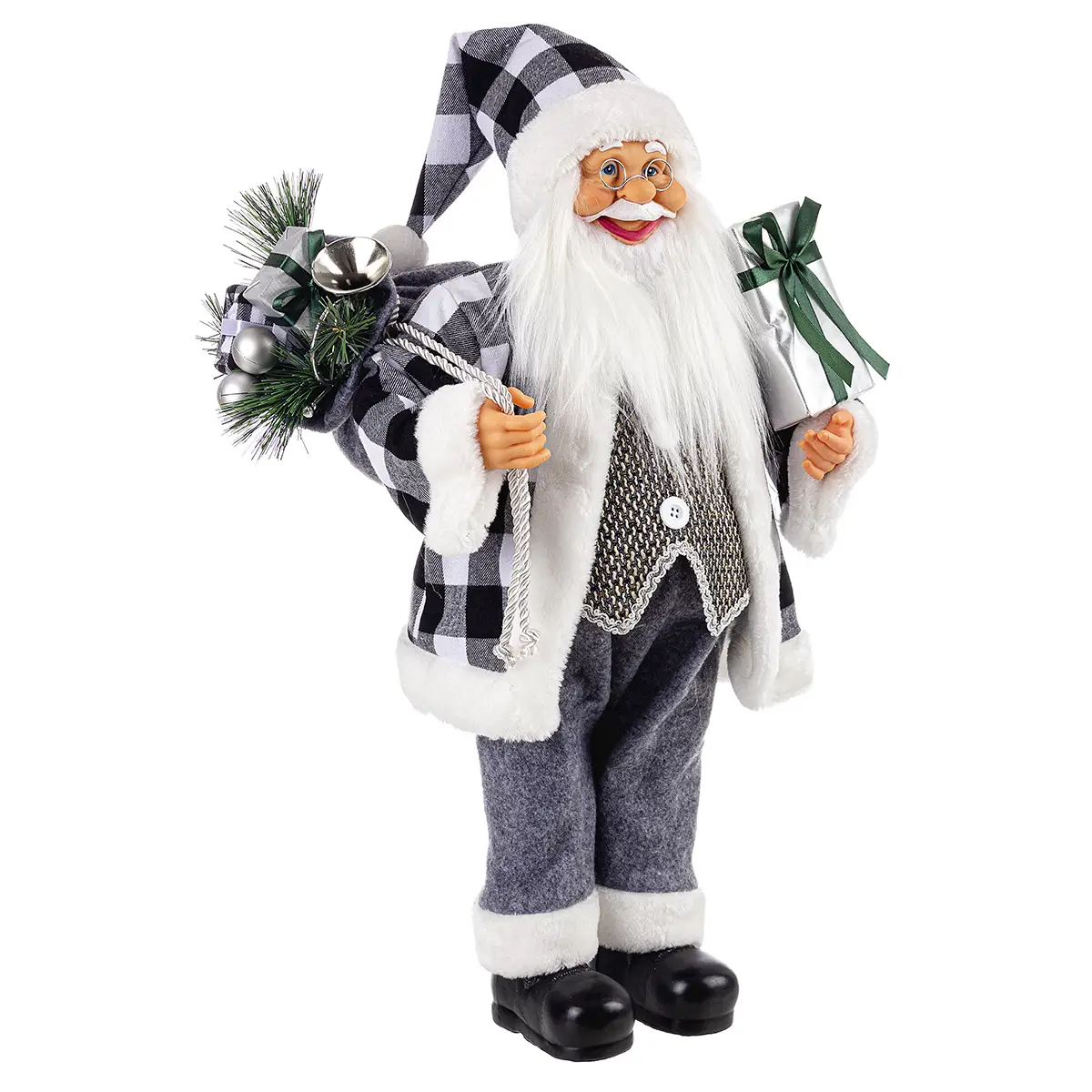 Babbo Elton Stand Grigio L – Altezza 60 cm - addobbi casa