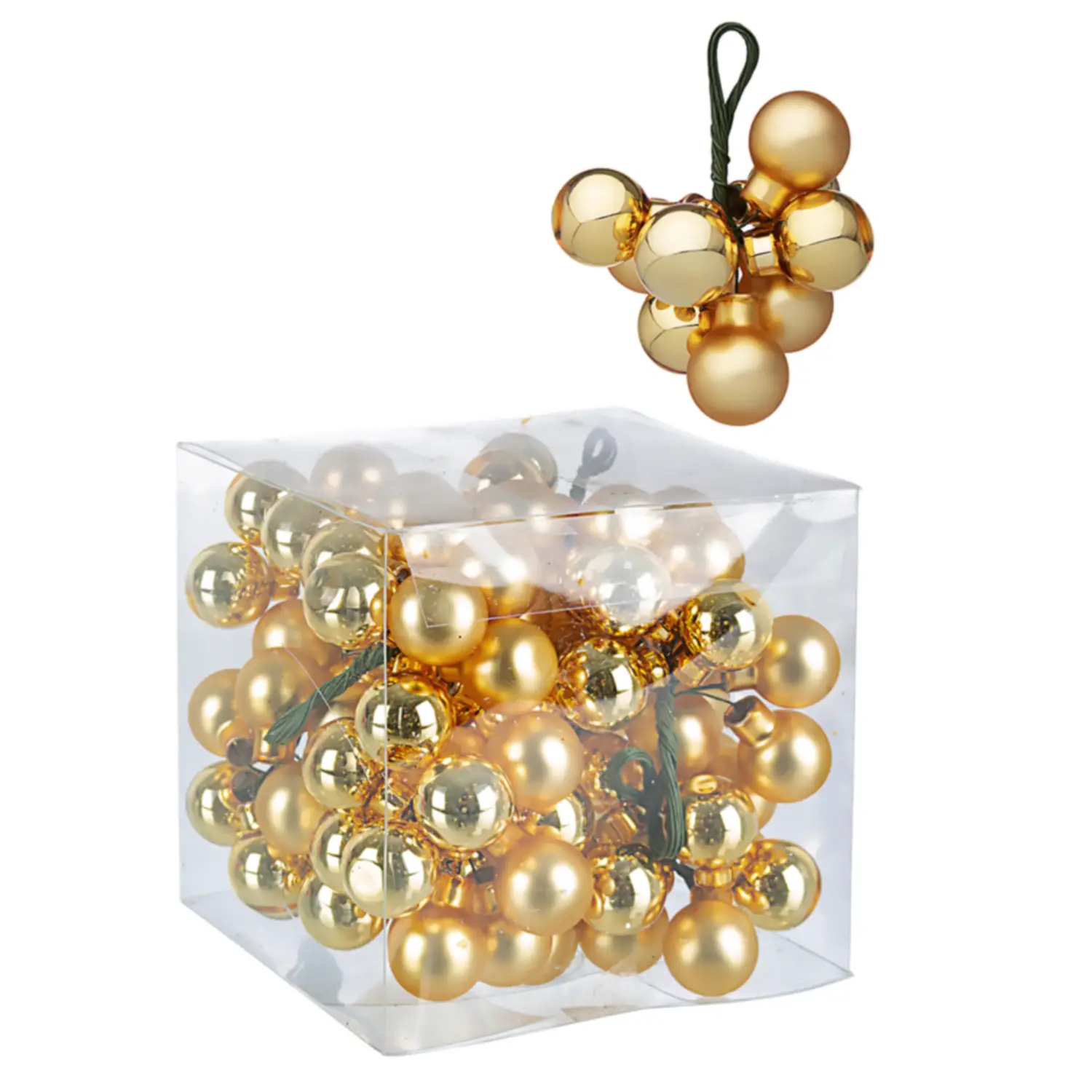 Mazzo 10 Sfere 20mm Oro Lucido-Opaco Assortito – Natale Naturale e Brillante - addobbi albero