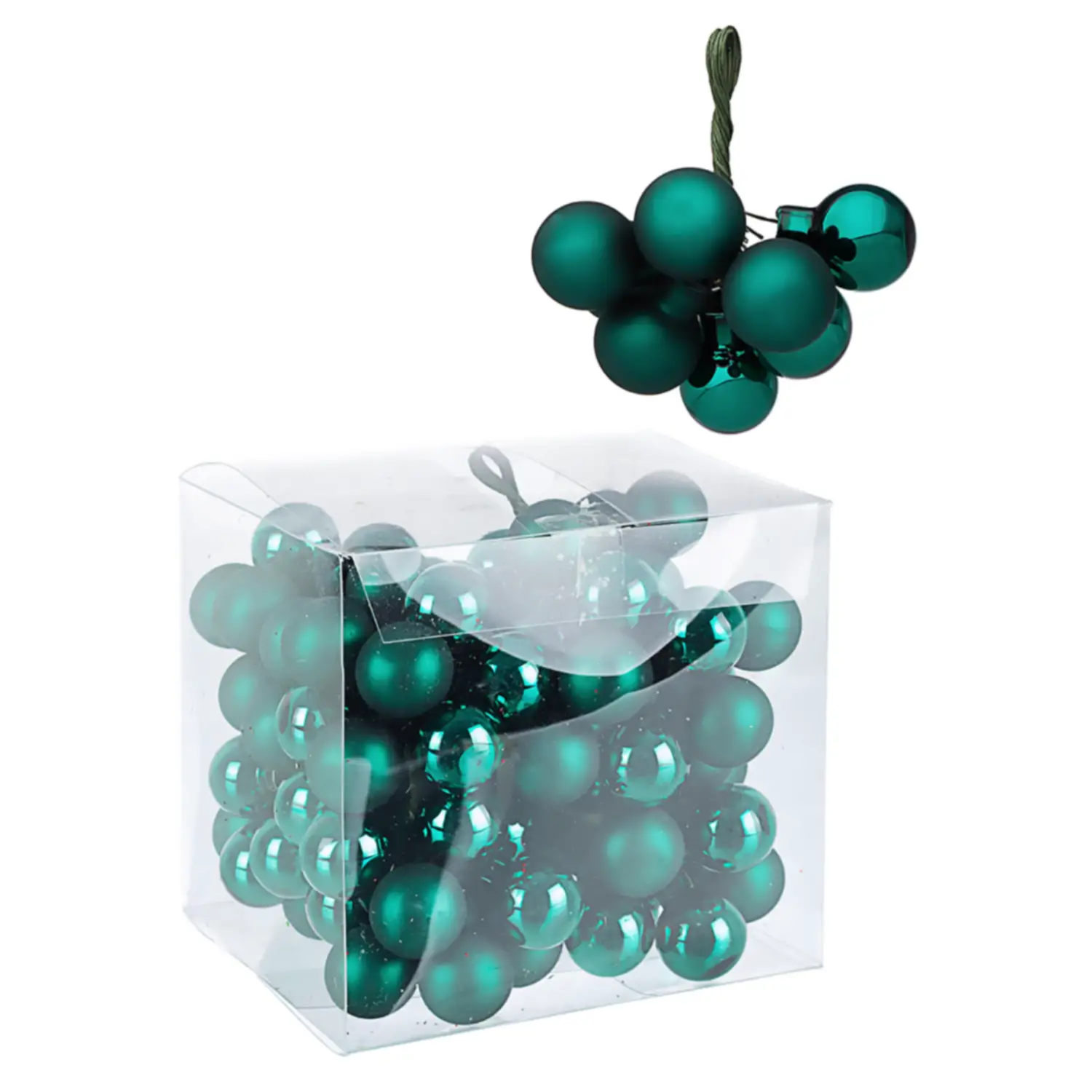 Mazzo 10 Sfere 20mm Verde Lucido-Opaco Assortito – Natale Naturale e Brillante - addobbi albero