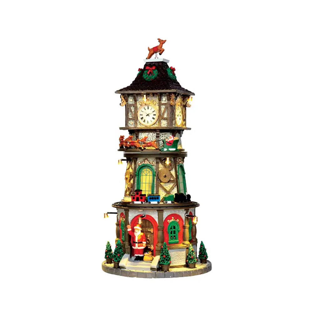 Lemax Christmas Clock Tower 45735 – Torre dell’Orologio Natalizia Animata con Luci e Musica - scene e villaggi