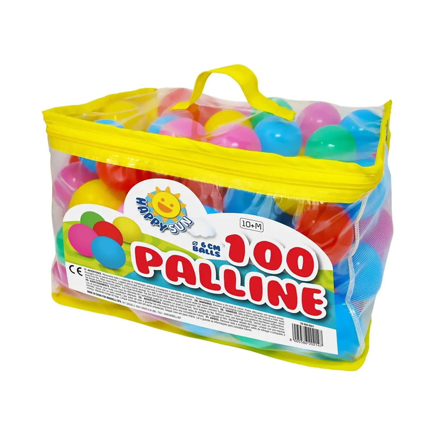 Sport1 Sacca Trasparente con 100 Palline Morbide Colorate - Piscine di palline