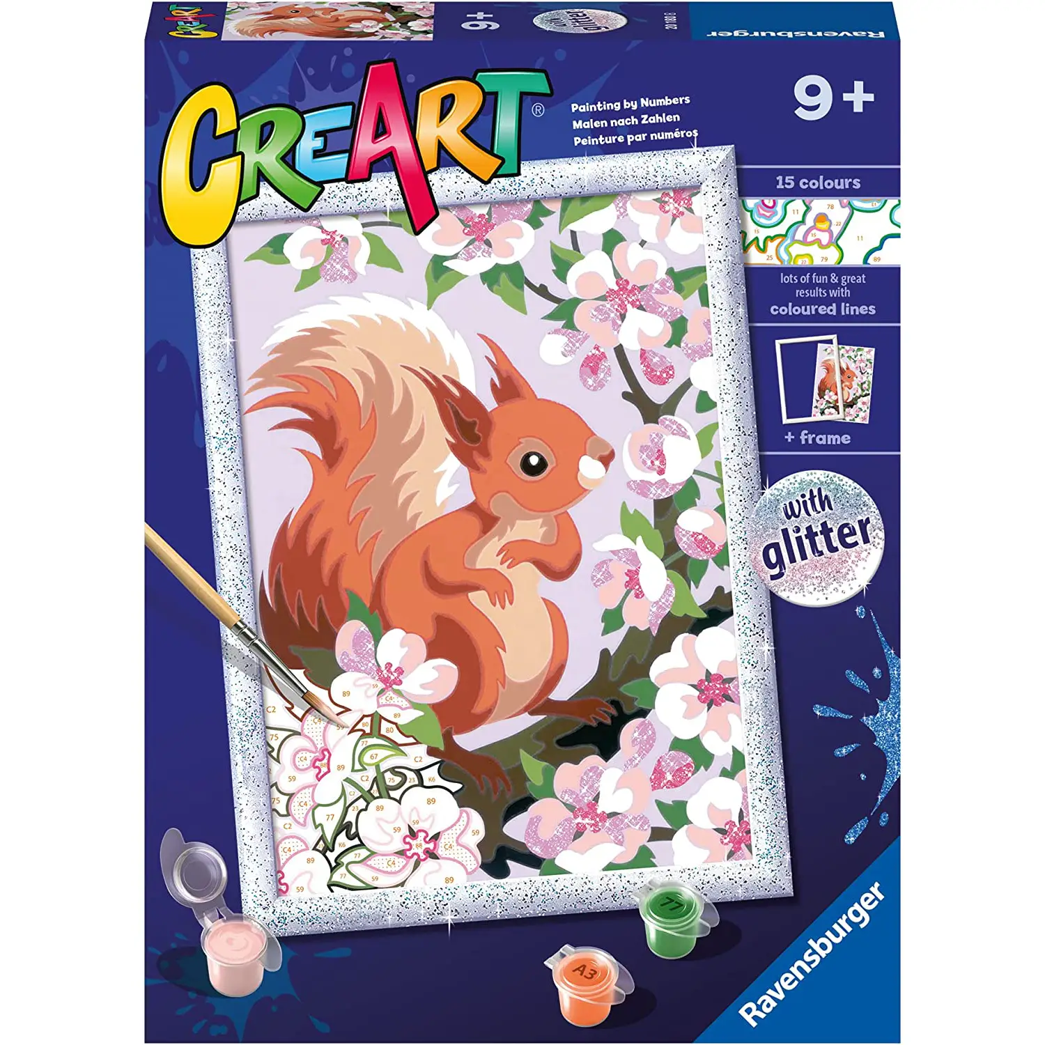 CreArt Serie D – Scoiattolo Glitter Kit Dipingere per Bambini - creatività