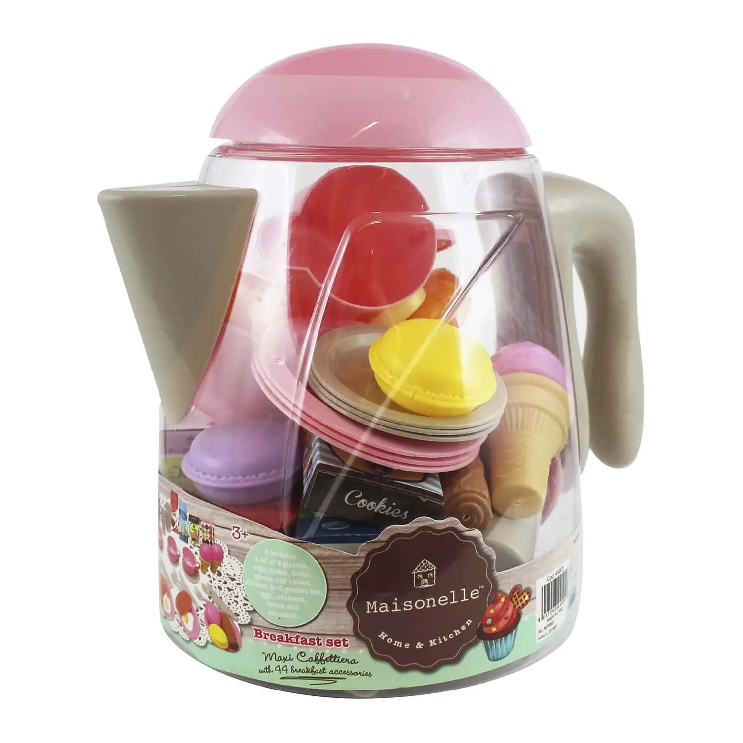 Maisonelle Maxi Caffettiera - Set Gioco Colazione - Alimenti, mercatini, stoviglie