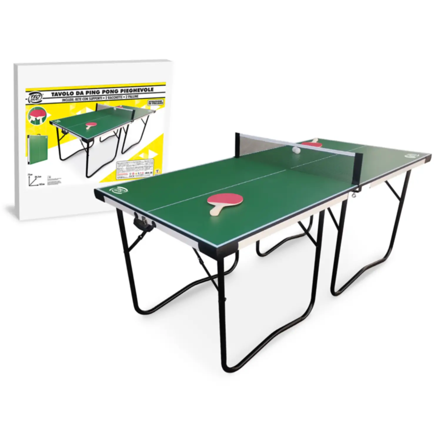 Tavolo da Ping Pong Pieghevole Teorema Giocattoli con Racchette, Palline e Rete - tavoli gioco