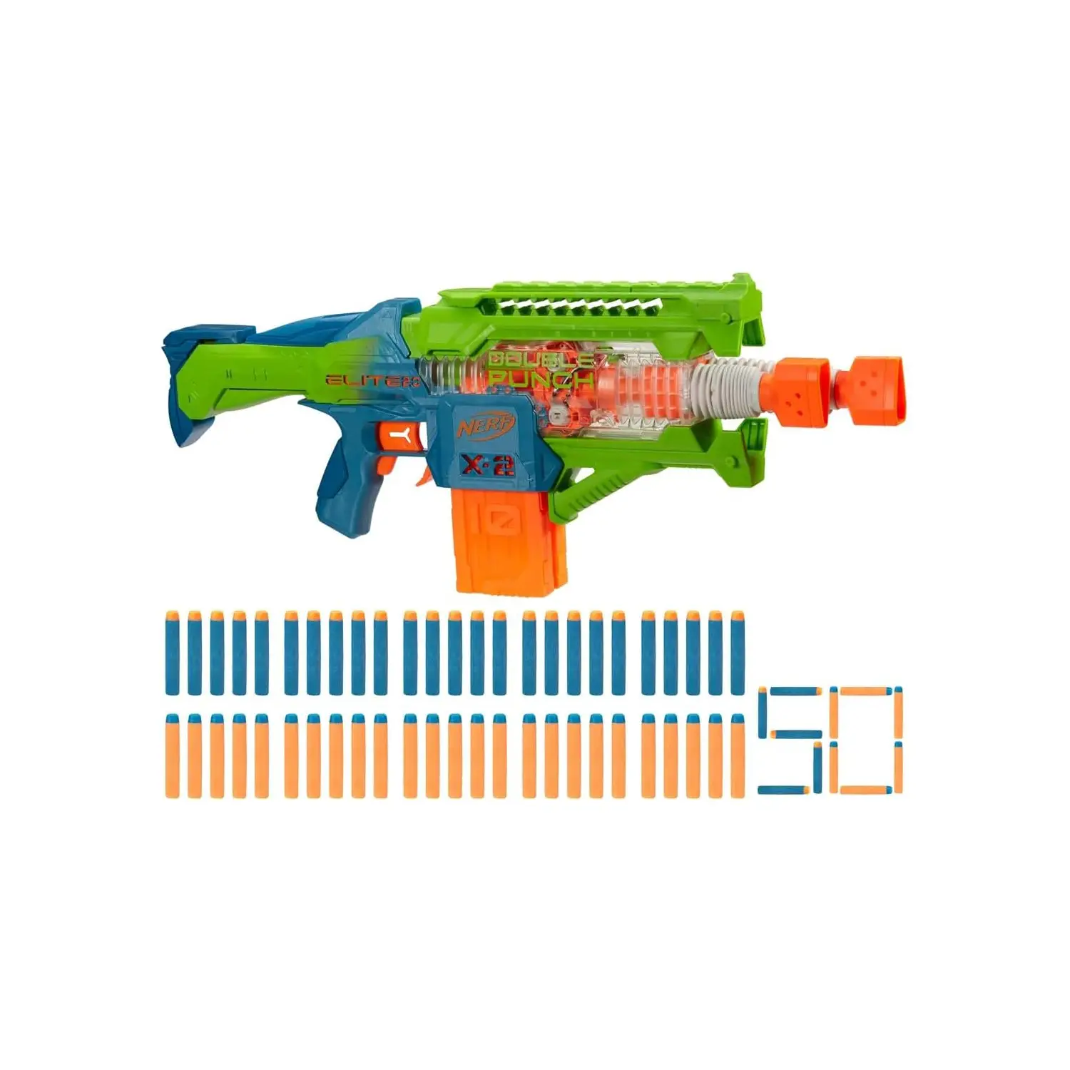 Nerf Elite 2.0 Double Punch Blaster Lancia-Dardi - armi soldatini