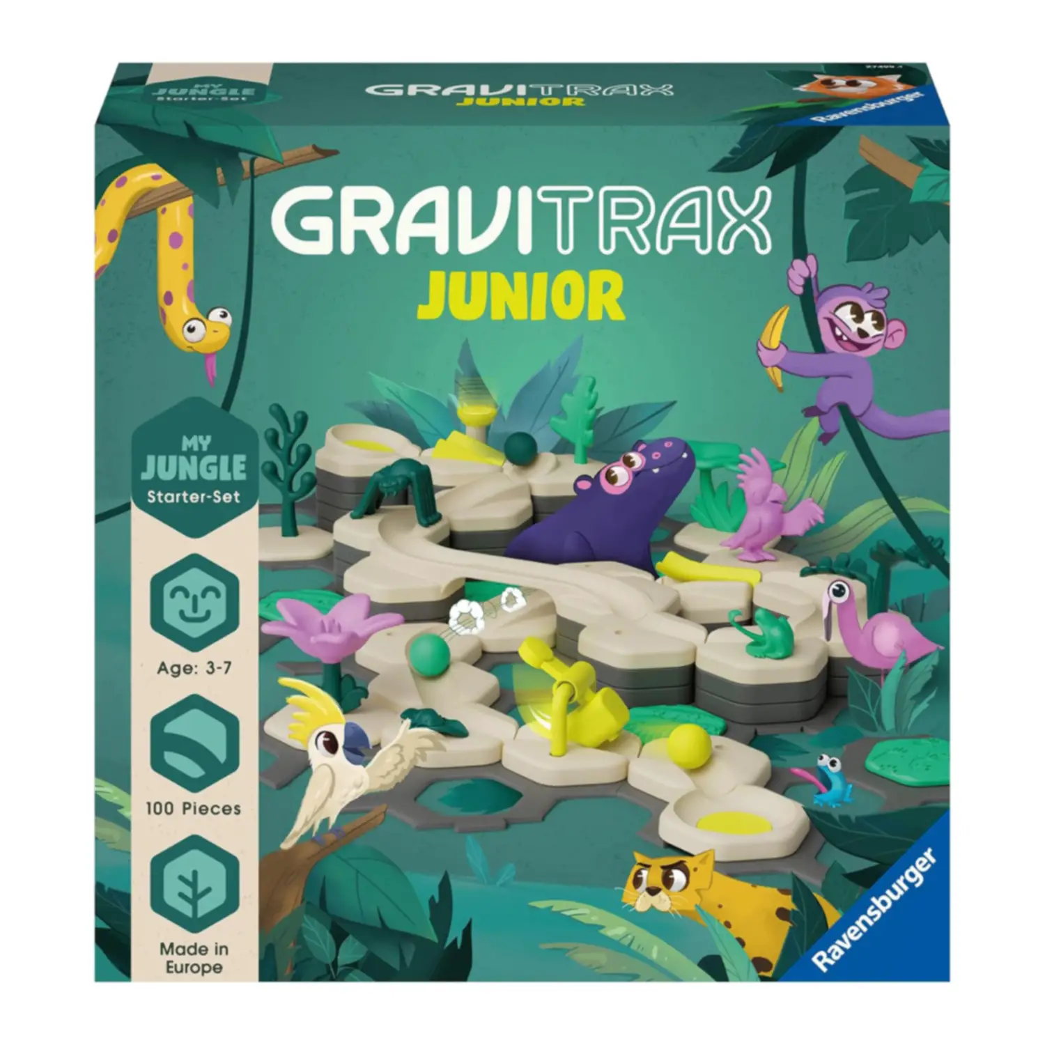 GraviTrax Junior Starter Set Jungle - Piste a Biglie per Bambini dai 3 Anni - Giochi di Abilità