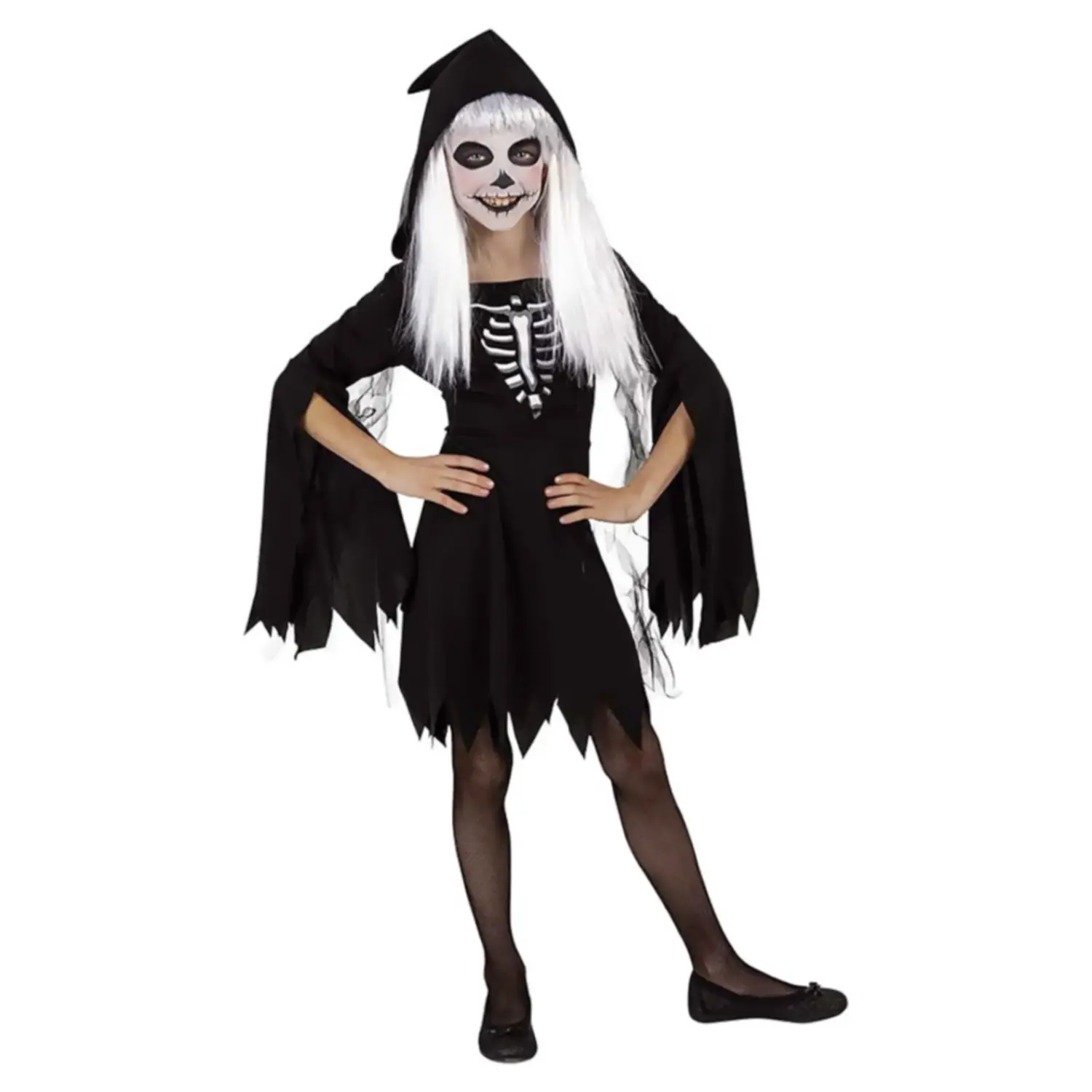 Costume Scheletro per Ragazze - Taglia L - 8/10 anni - Abiti halloween