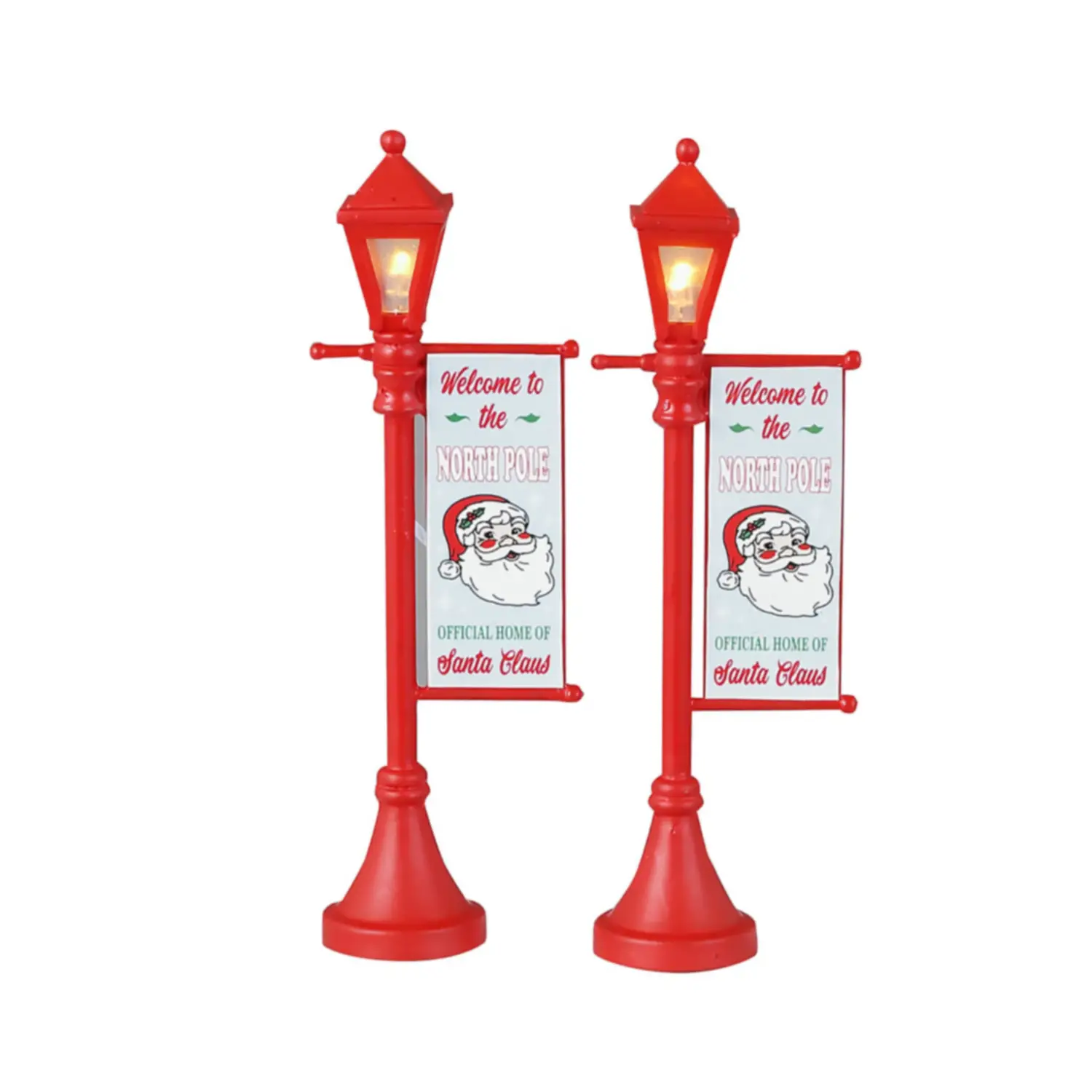 Lemax North Pole Lamppost 34091 – Lampione Natalizio Luminoso Santa’s Wonderland - scene e villaggi