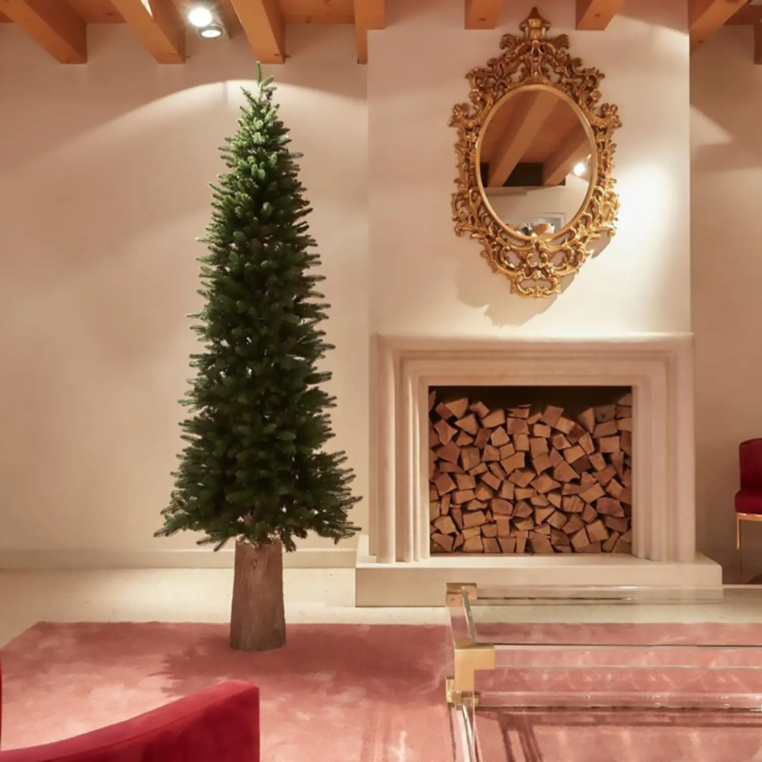 Albero di Natale Pino Slim – 210 cm Verde PVC/PE - alberi