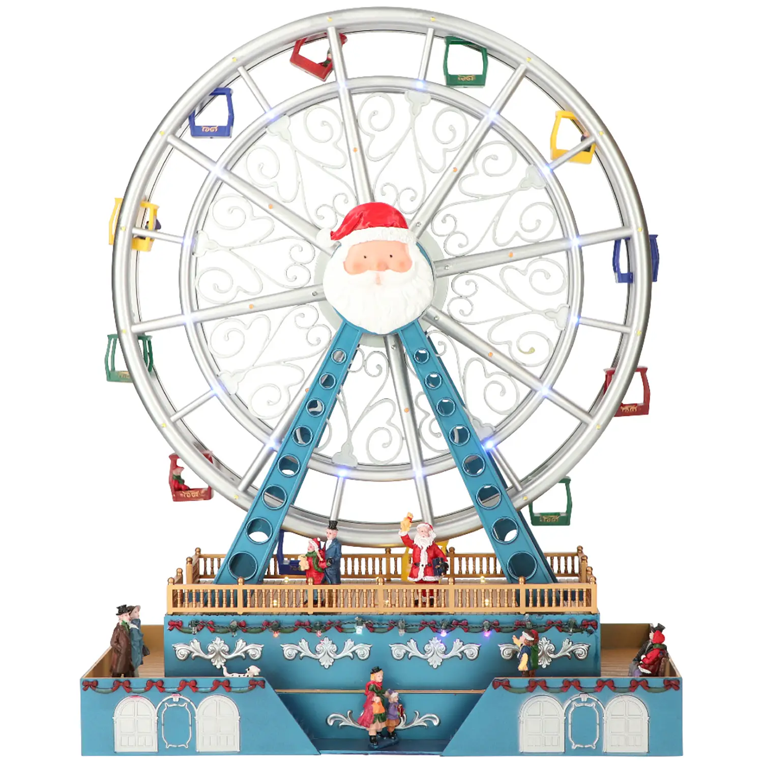 Natale Ruota Panoramica Animata Adattatore Incluso Led - scene e villaggi