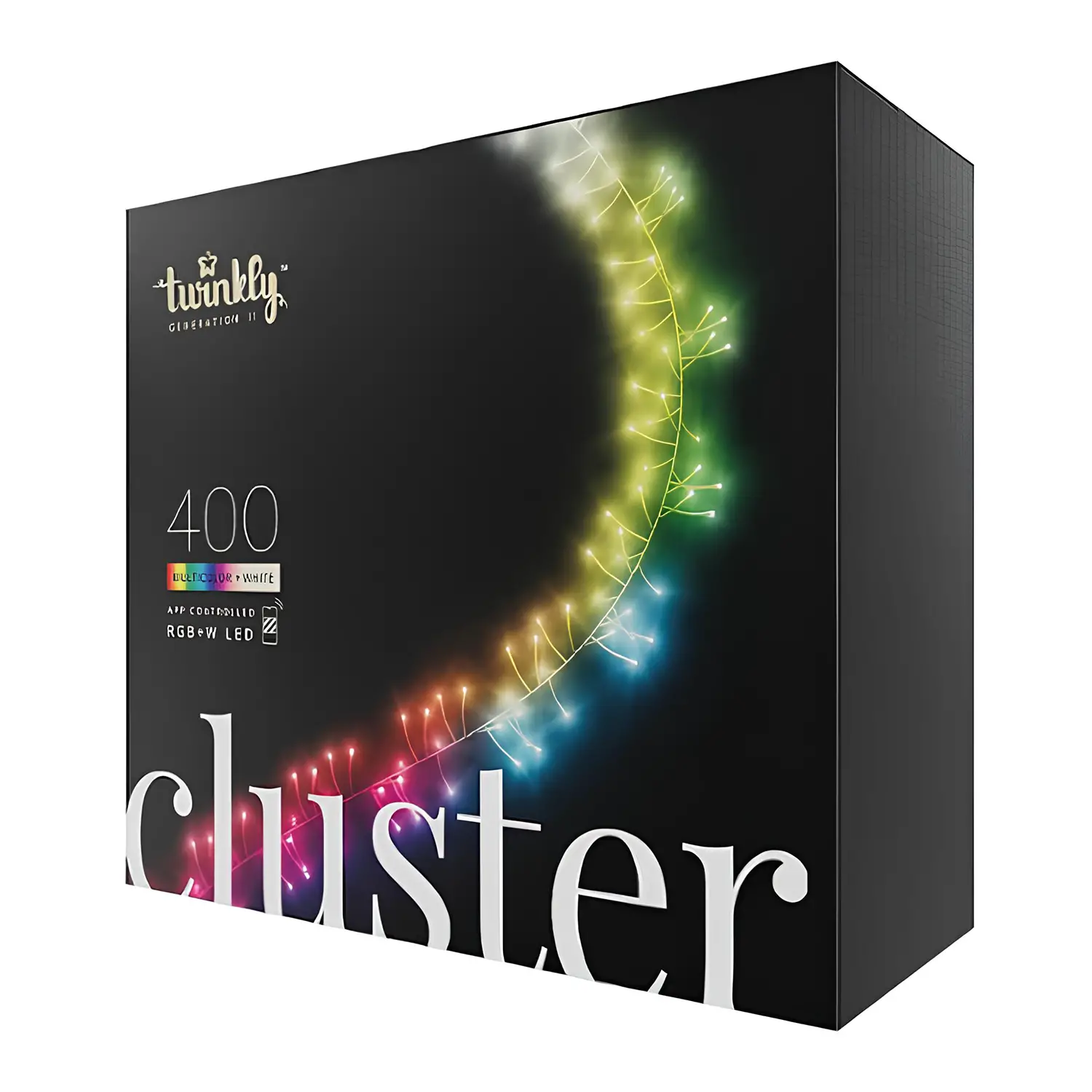 Luci Twinkly Cluster TWC400SPP BEU – 400 LED RGBW su Cavo Nero - luci