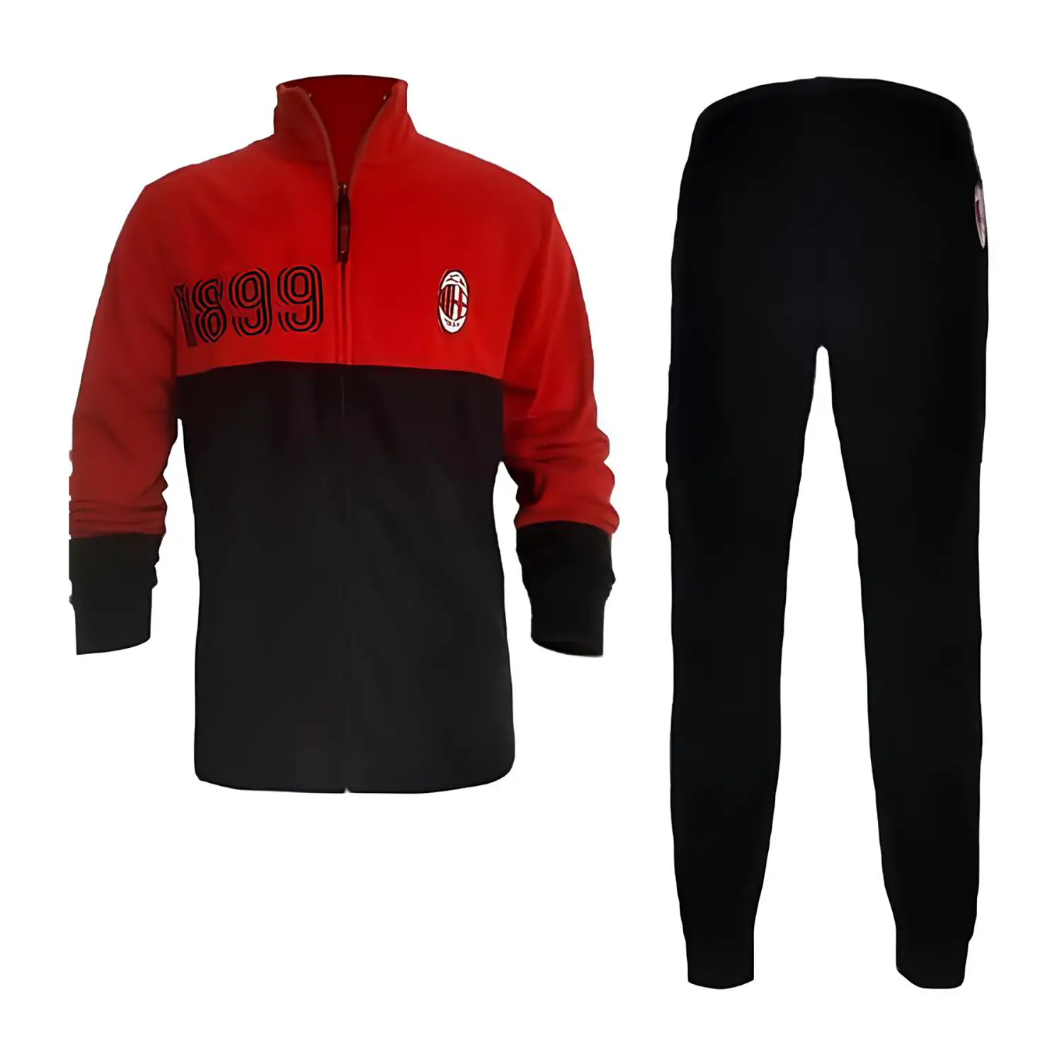 Tuta A.C. Milan Uomo Rosso e Nero in Caldo Pile Taglia 54 XXL - regalo e gadget valigeria