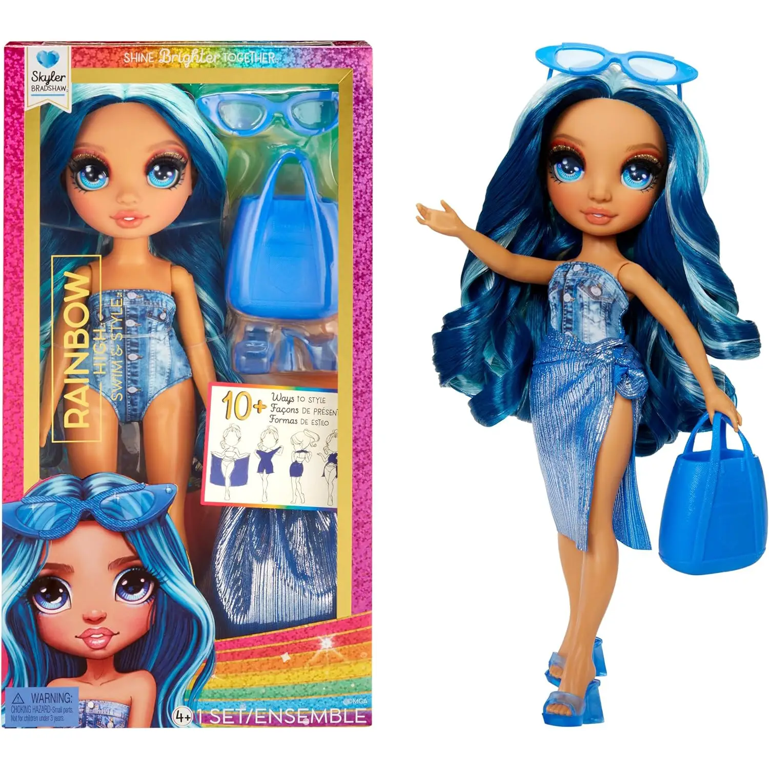 Rainbow High Swim & Style Fashion Doll Skyler - collezionabili bambina