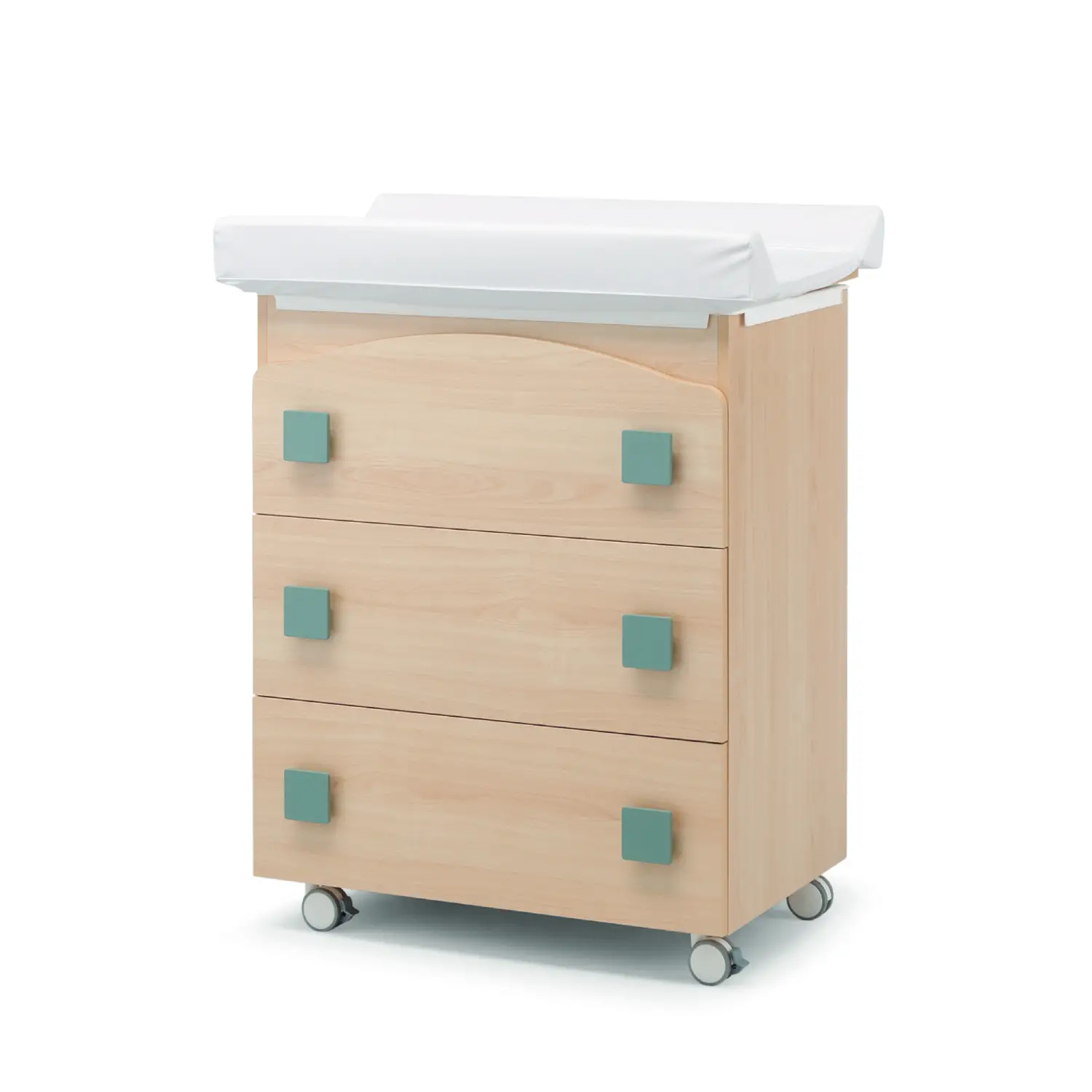 Bagnetto Fasciatoio Evolution Naturale Salvia Erbesi – Con Vaschetta Anatomica e Ruote - Zona cambio e bagno