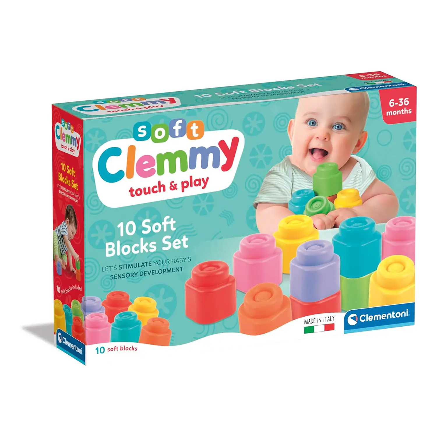 Costruzioni Soft Clemmy Confezione 10 Mattoncini - Prime costruzioni soffici
