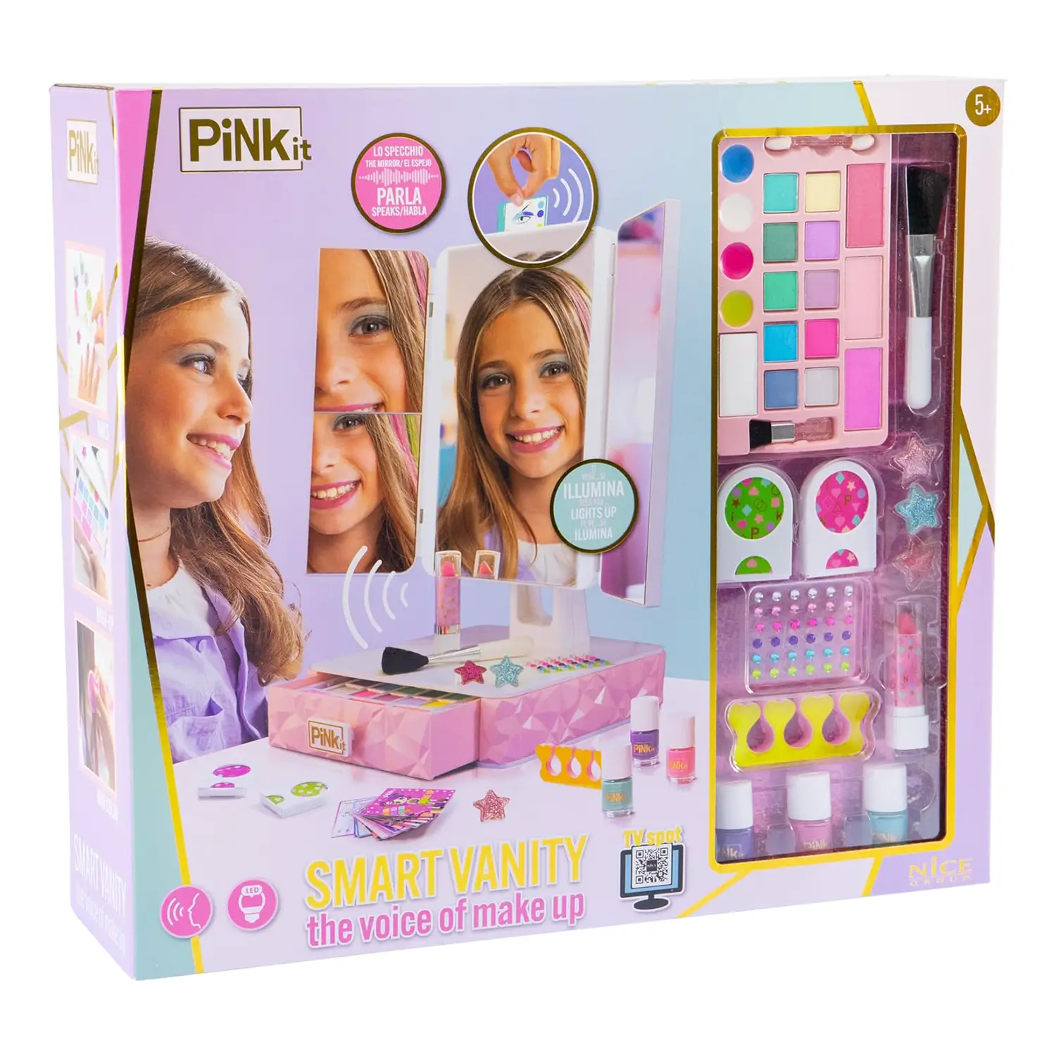 Pink It Smart Vanity • Specchiera Interattiva con Tucchi - bellezza e accessori