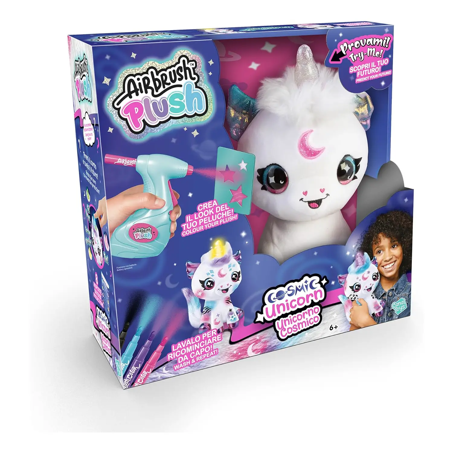 Airbrush Plush Cosmic Unicorn - creatività