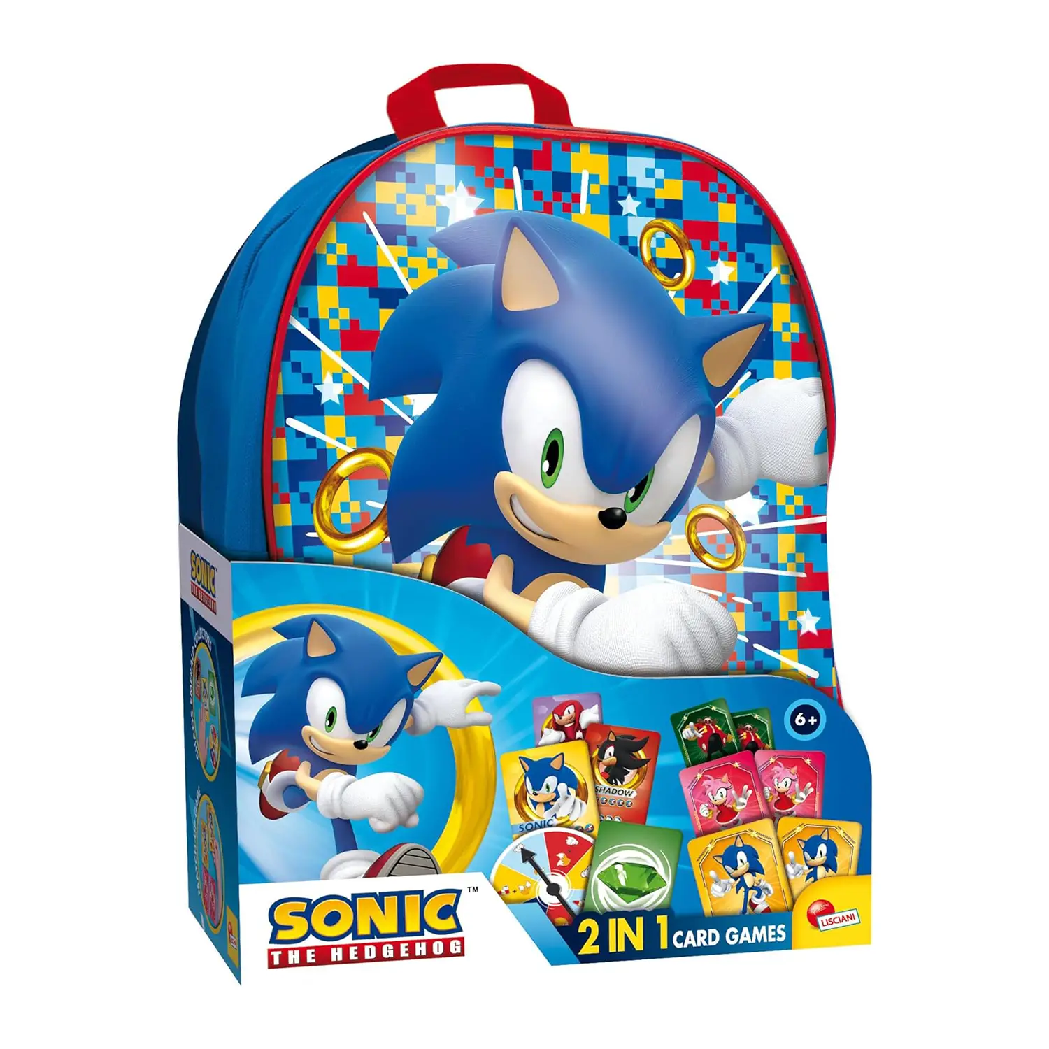 Sonic 2 in 1 Card Games in a Backpack – Giochi di Carte e Divertimento Ovunque - Giochi di società