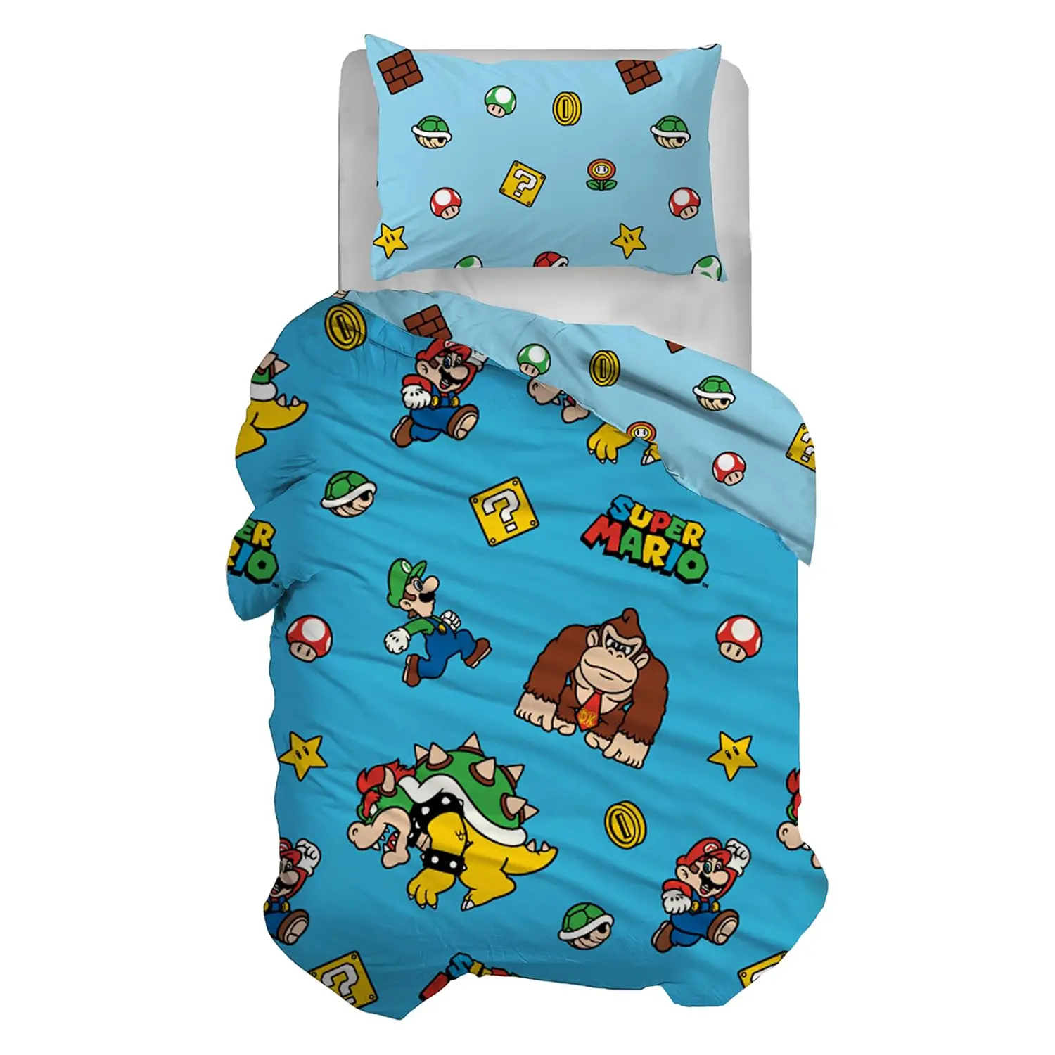 Parure Copripiumino Singolo Super Mario 1 Piazza - HERMET - biancheria casa