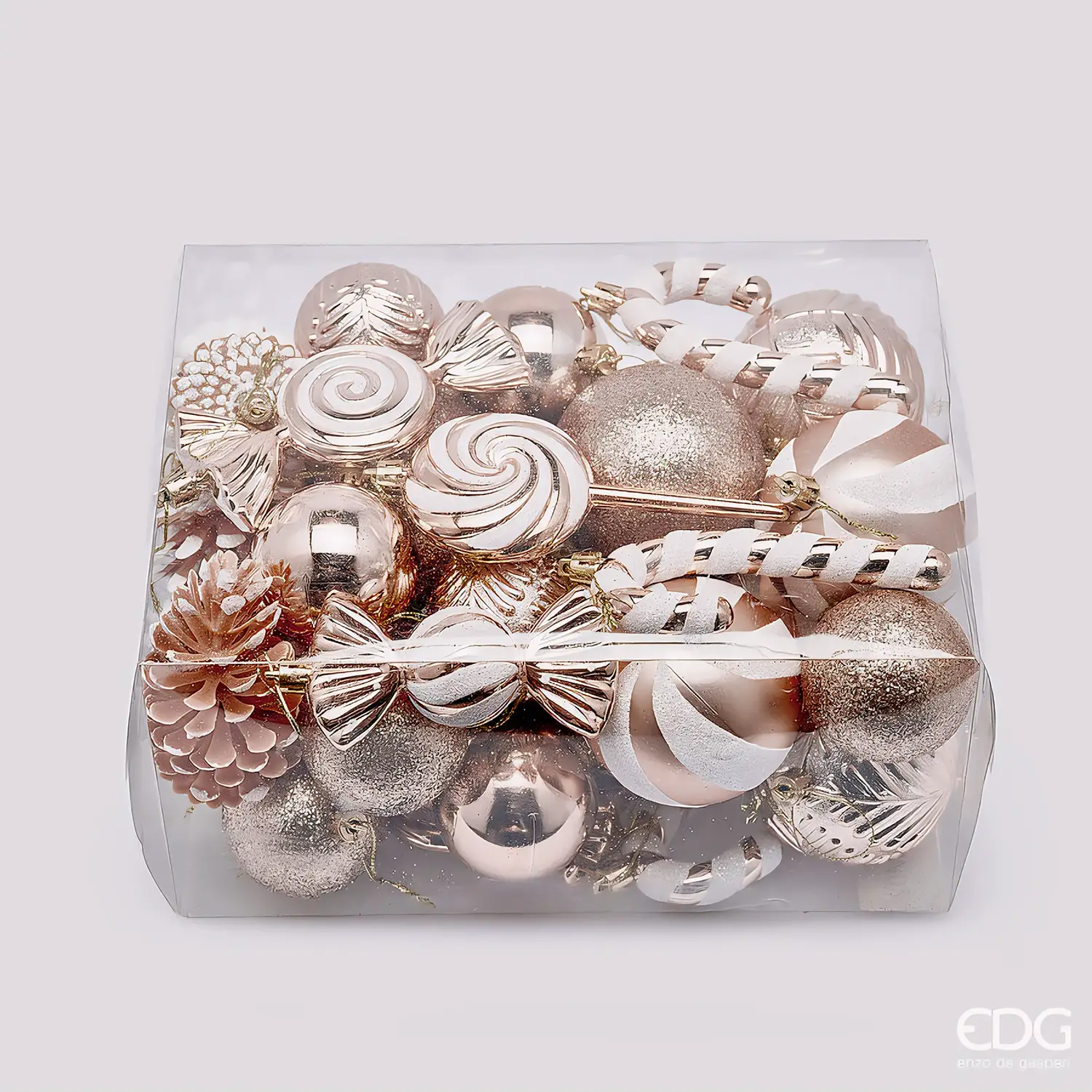 Addobbo Decomix 36pz Rose Gold - Dimensioni 13x7.5 cm - addobbi albero