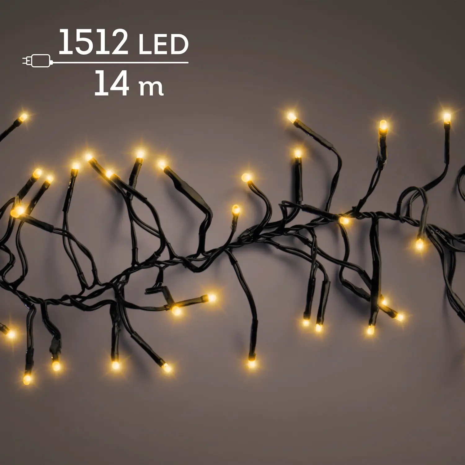 Lumineo Cluster 1512 LED 14 m Bianco Caldo con Timer - luci