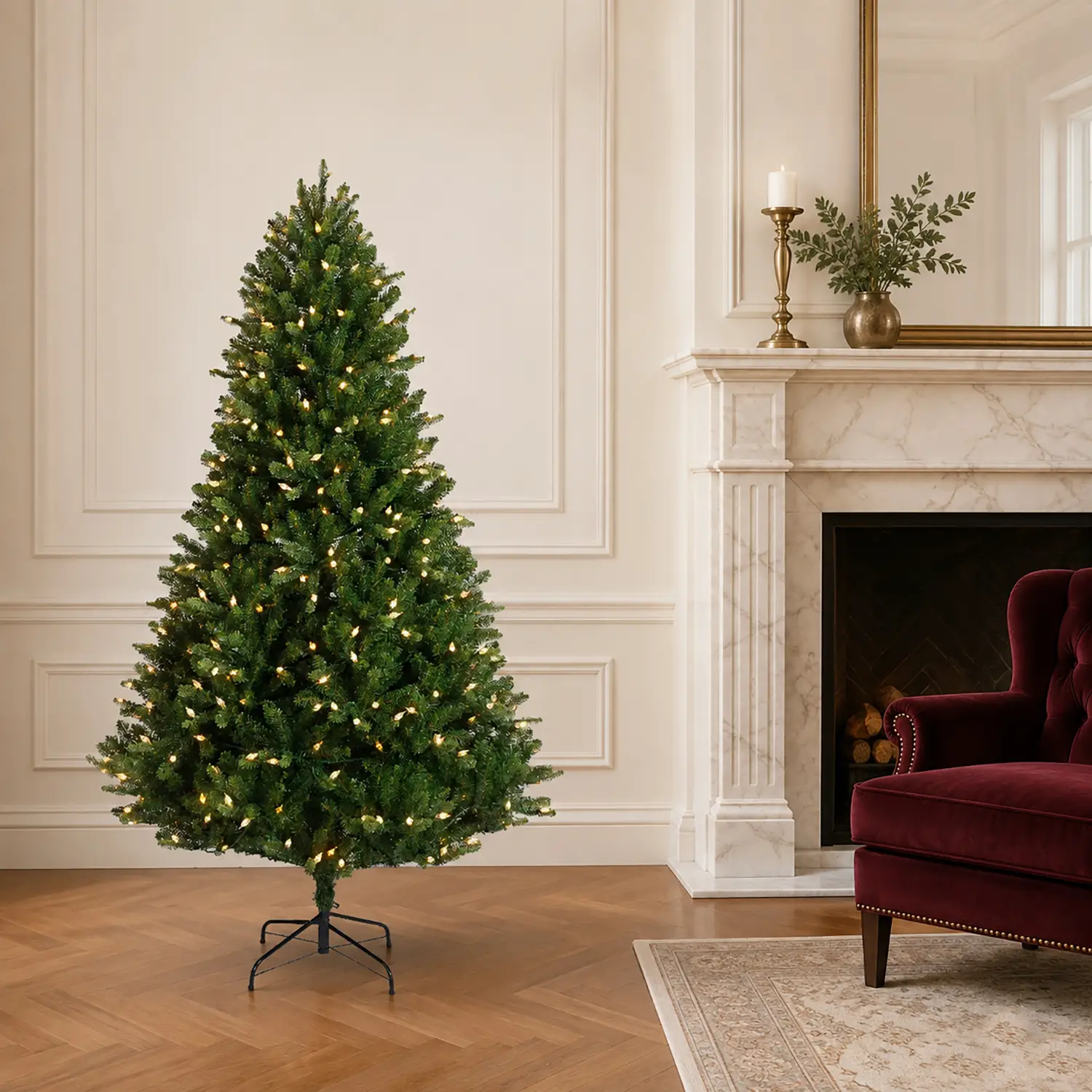 Albero di Natale Bromont con Luci Vintage 210x126 Cm - alberi