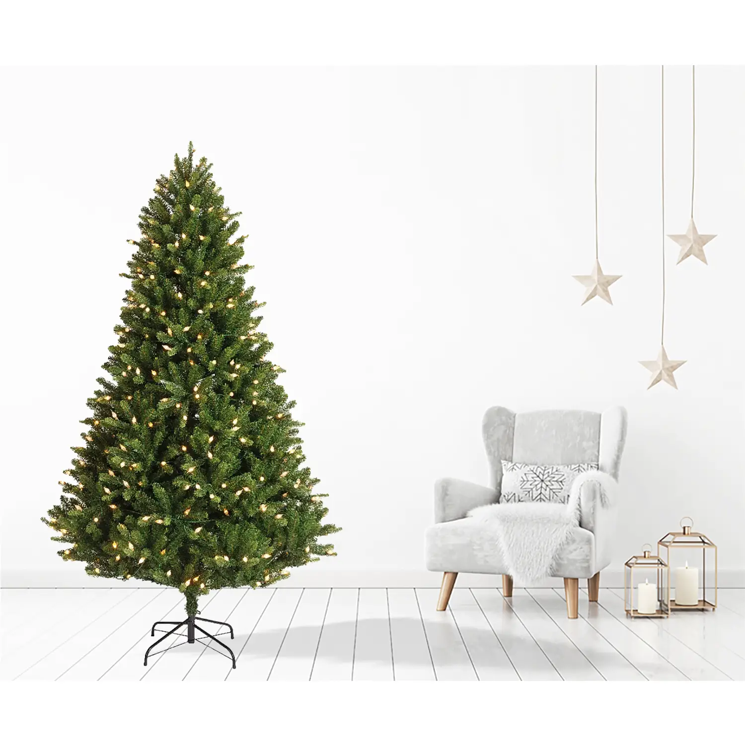 Albero di Natale Bromont Fir con Luci Vintage 210x126 Cm - alberi
