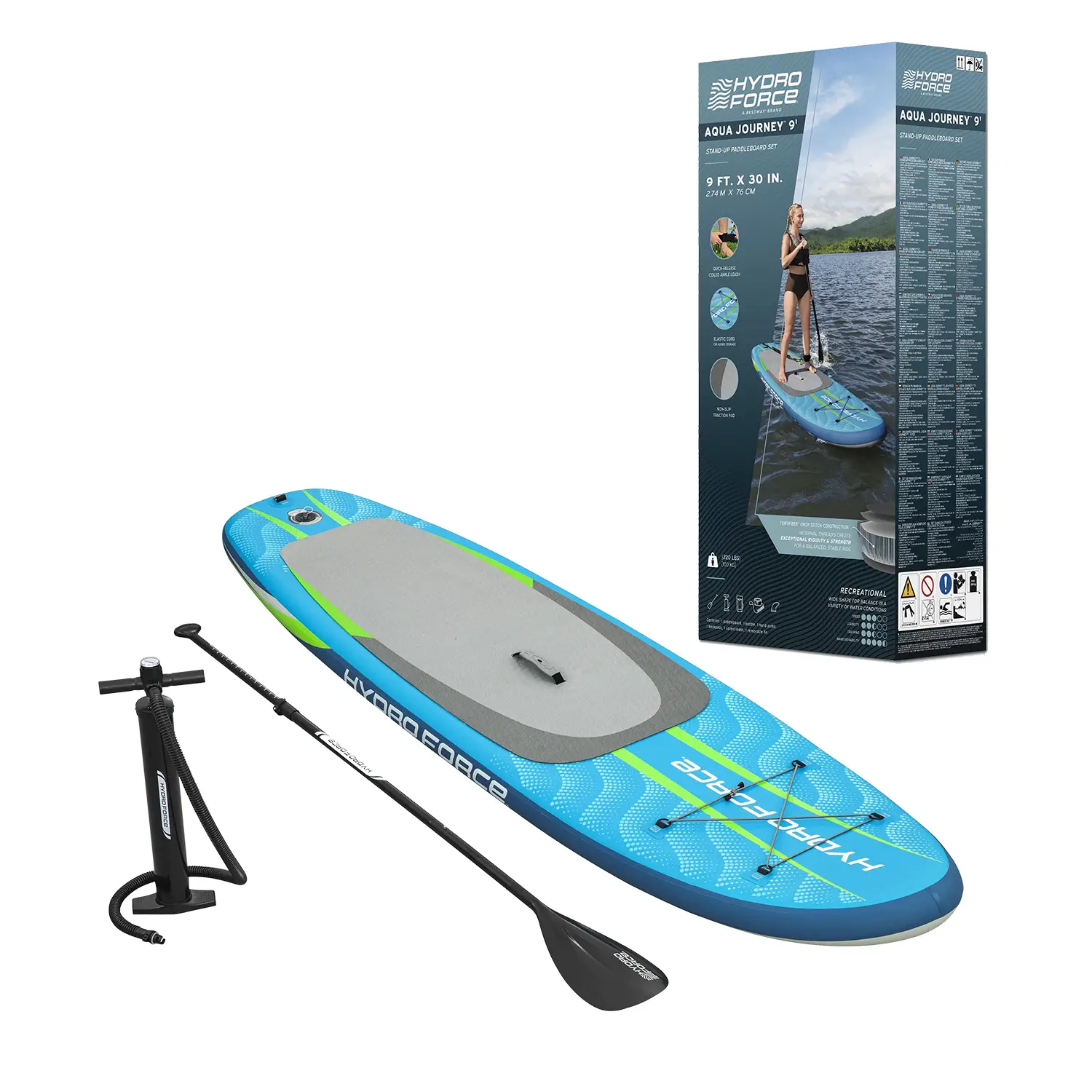 Tavola SUP Hydro-Force Aqua Journey 274x76x12cm. Max 100 kg - estivo mare