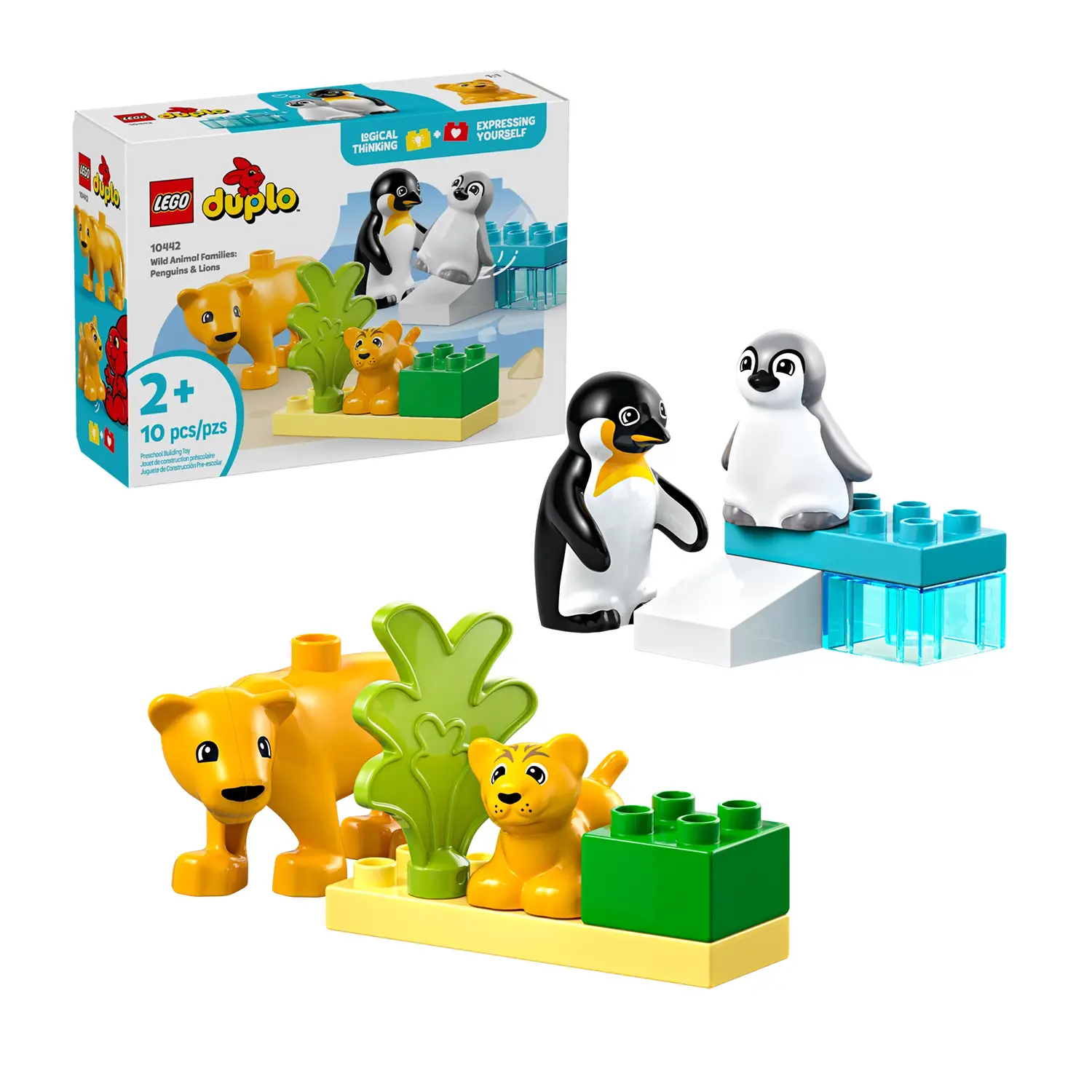 Lego Duplo Famiglie di Animali: Pinguini e Leoni 10442 - Costruzioni in plastica