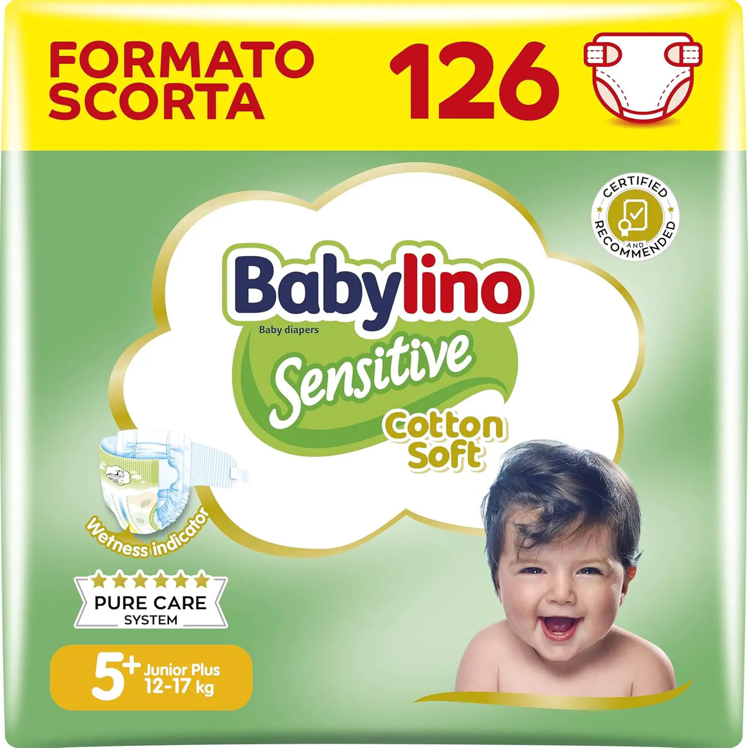 Babylino Sensitive Economy Pannolini Taglia 5 - 11/16 Kg - 44 Pezzi Per Confezione X - pannolini e salviettine