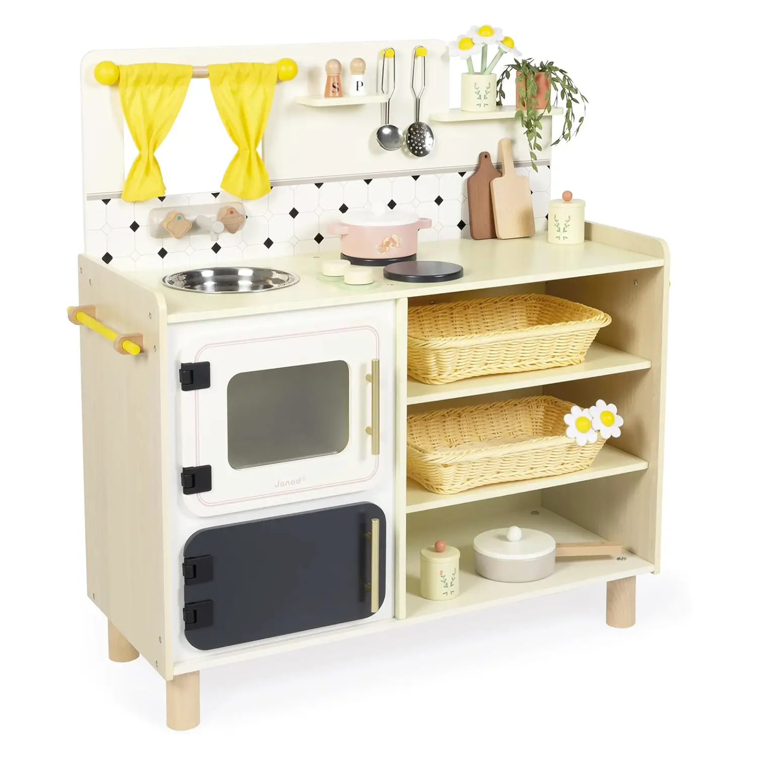 JANOD Grande Cucina Giocattolo in Legno per Bambini con Accessori - Cucine e gioco simbolico
