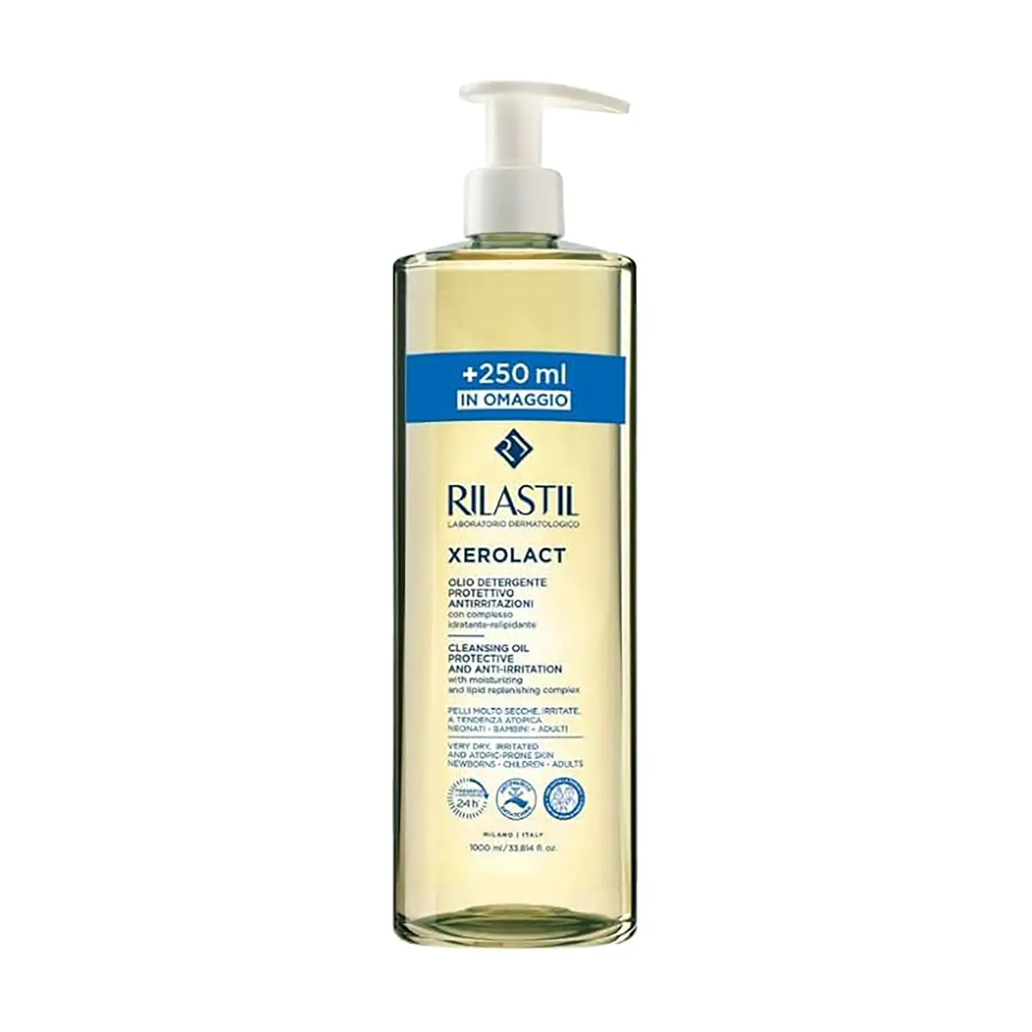 Rilastil Xerolact Olio Detergente Protettivo Pelli Secche 1000 ml - cosmesi e igiene