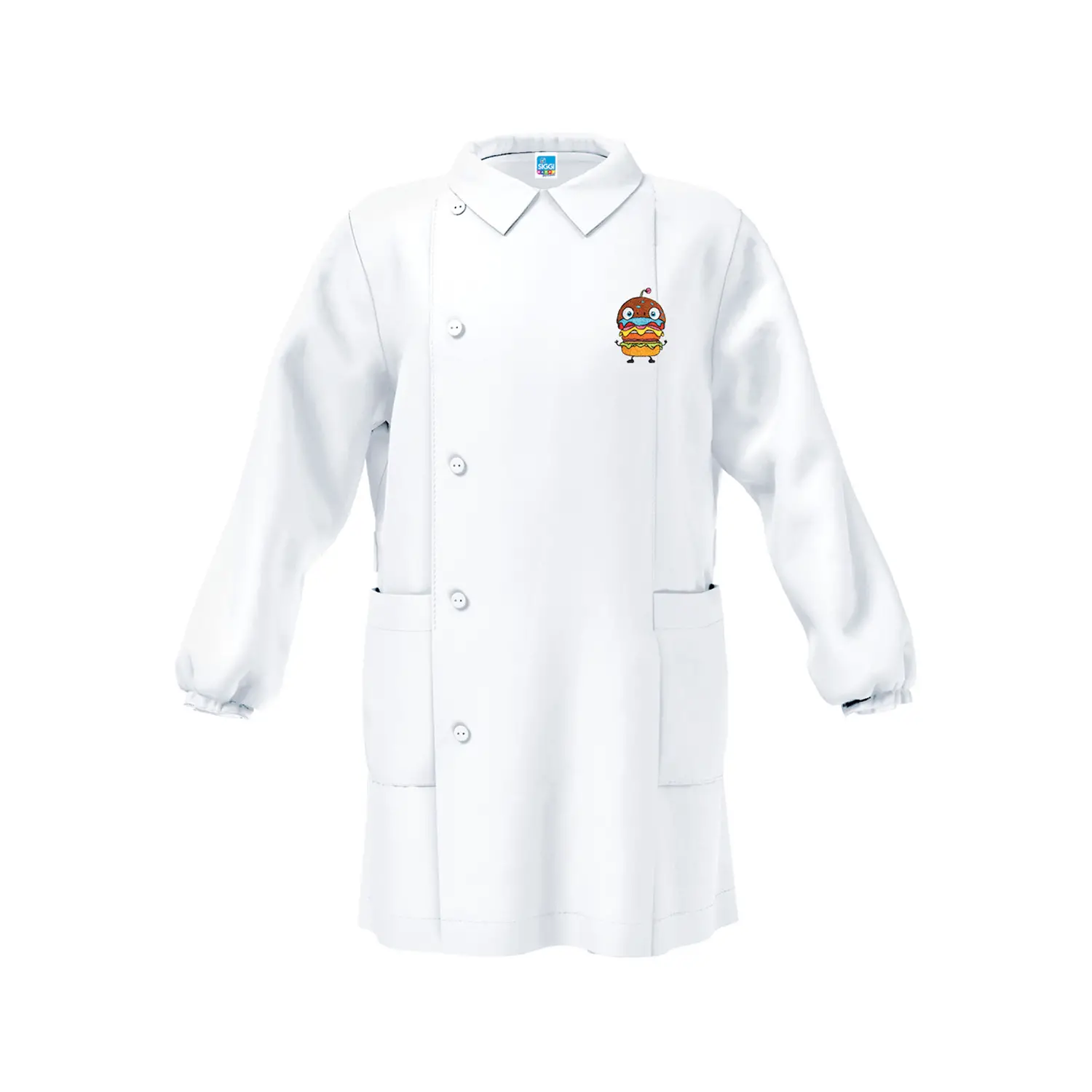 Grembiule Bambino Asilo Hamburger Bianco 4 Anni - grembiuli scolastici