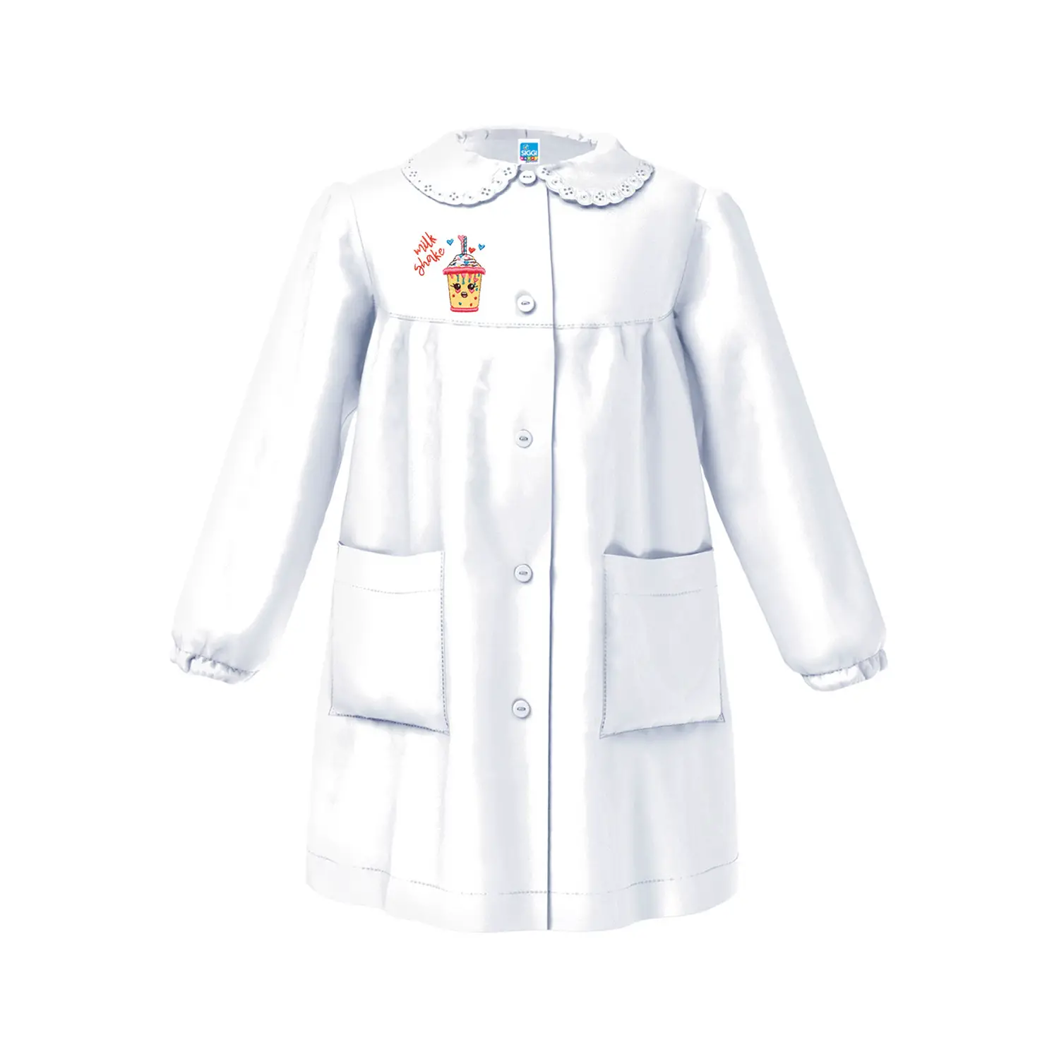 Grembiule Bambina Asilo Milk Shake Bianco 4 Anni - grembiuli scolastici