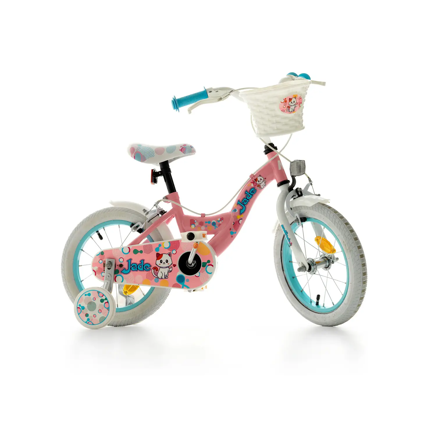 Bicicletta Bambina 14" Jade Rosa Con Rotelline Stabilizzatrici - biciclette bambini