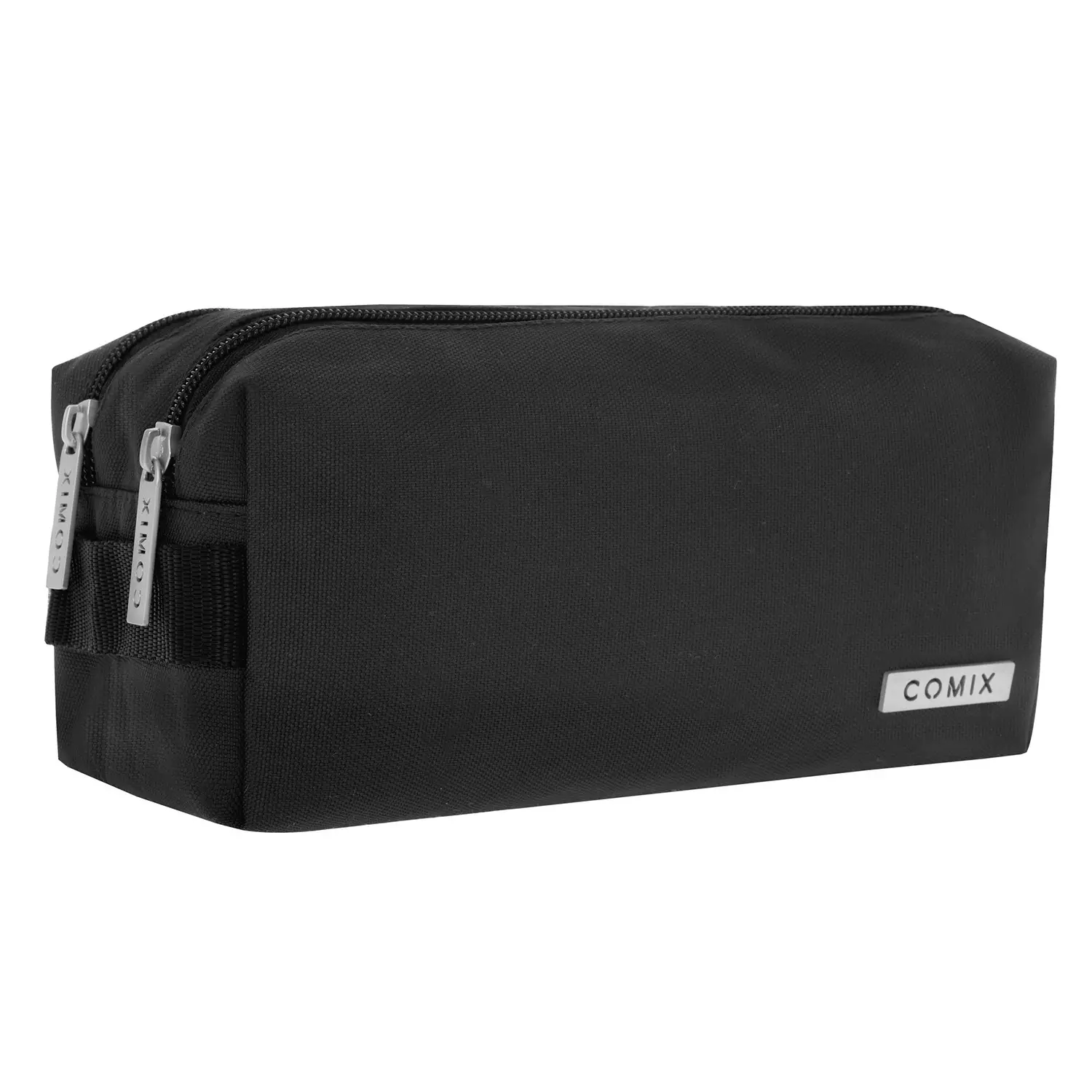 Comix Astuccio Scuola 2 Zip Monocolore Nero - bauletti tombolini bustine