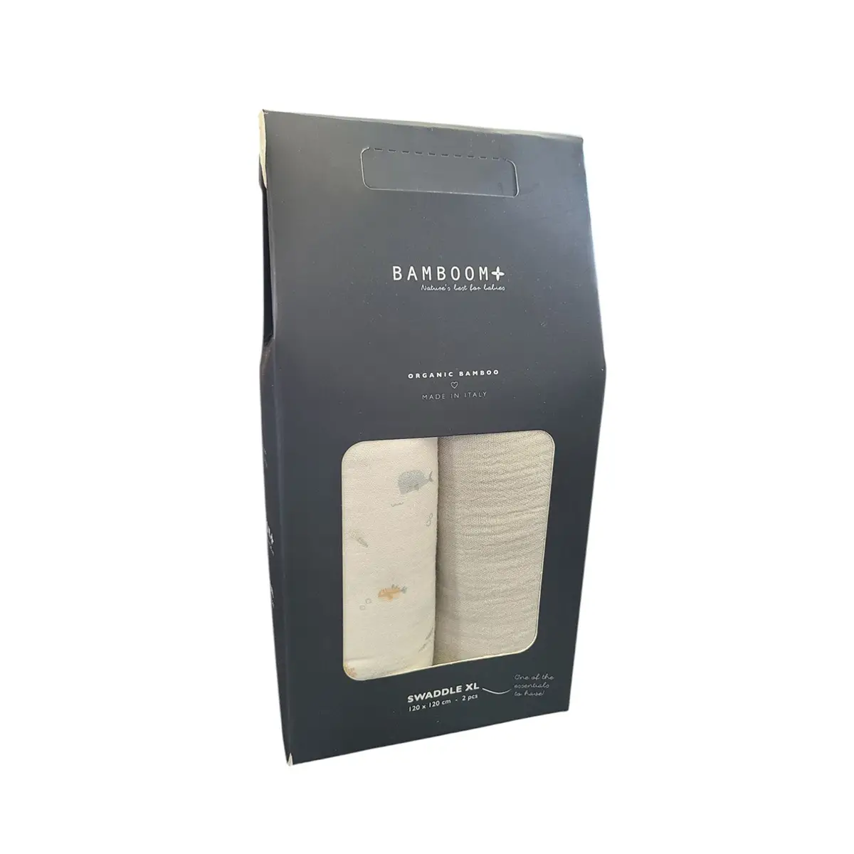 Bamboom Swaddle Muslin Xl Multiuso 120x120cm Set 2pz Print Sealife - lenzuolini