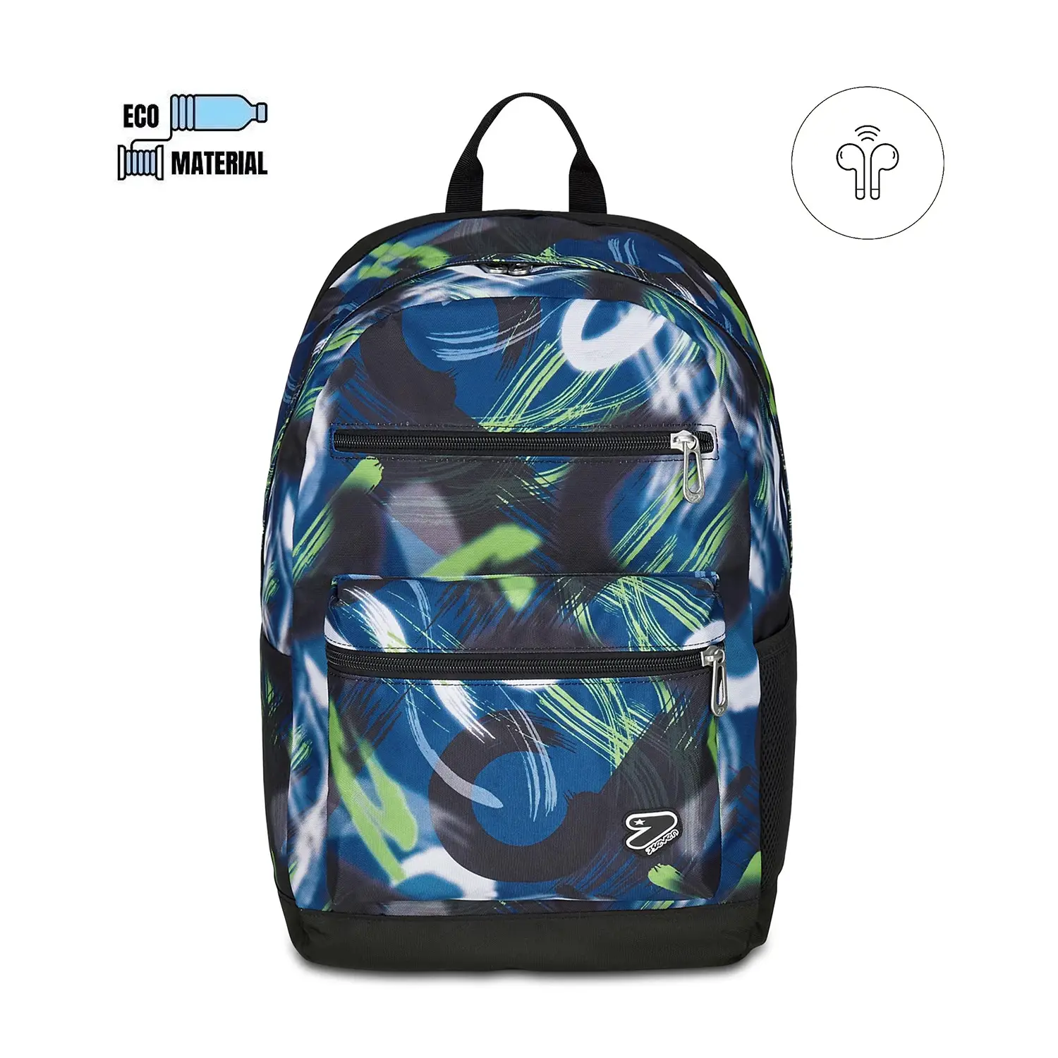 Color Mark Boy Zaino Scuola Reversible Backpack Grs Earphones Wireless - zaini scuola