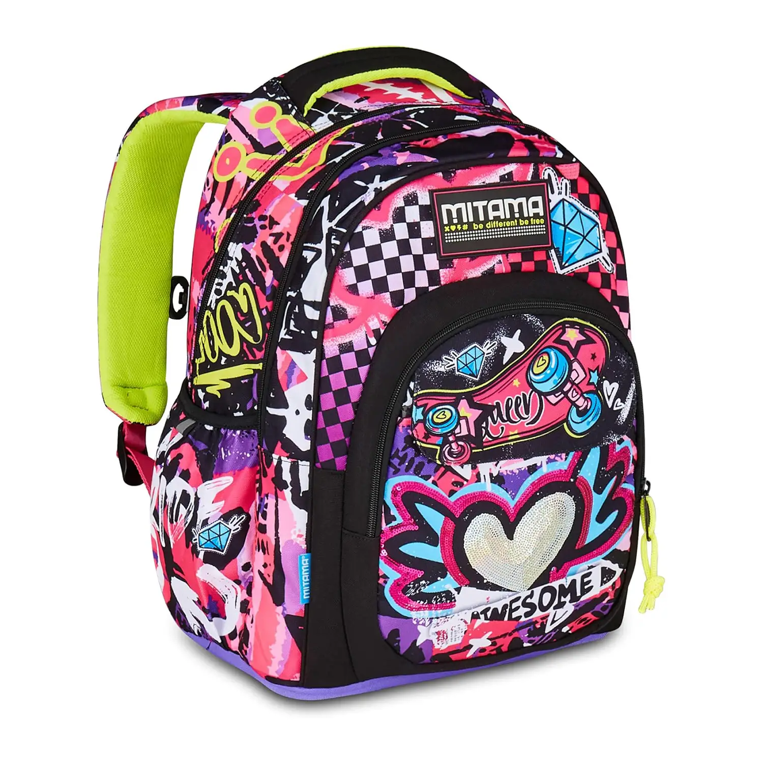 Zaino Triplo Scomparto Mitama Pink Smoke Per Ragazza - 32L Con Porta PC, USB E Schienale Imbottito
