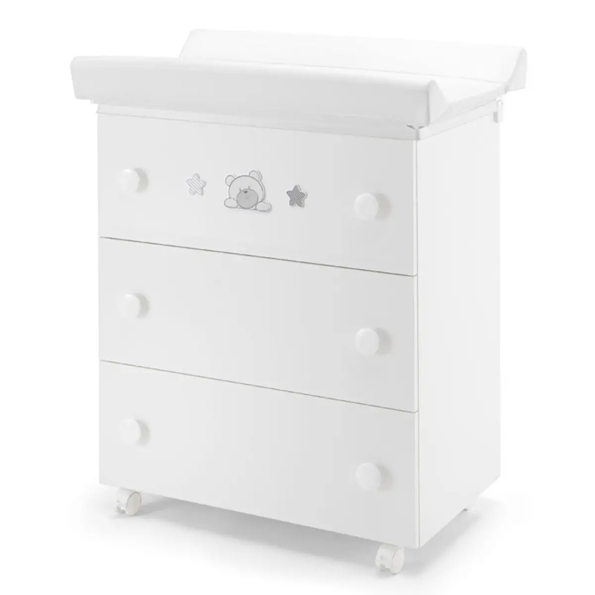 Bagnetto Teo Bianco Grigio Pali – Fasciatoio 3 in 1 per Bambini - Zona cambio e bagno